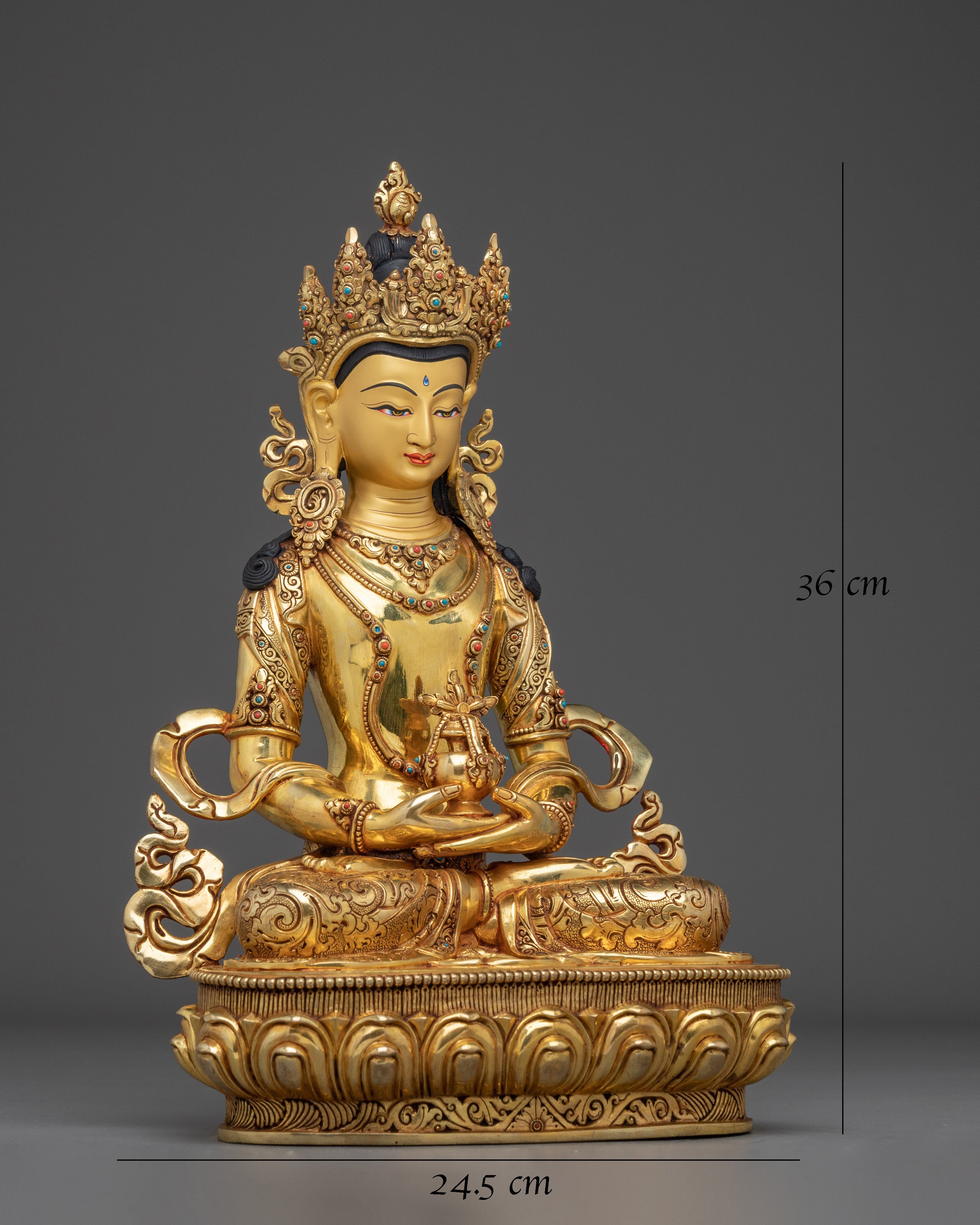 Golden Handmade Amitayus Sculpture