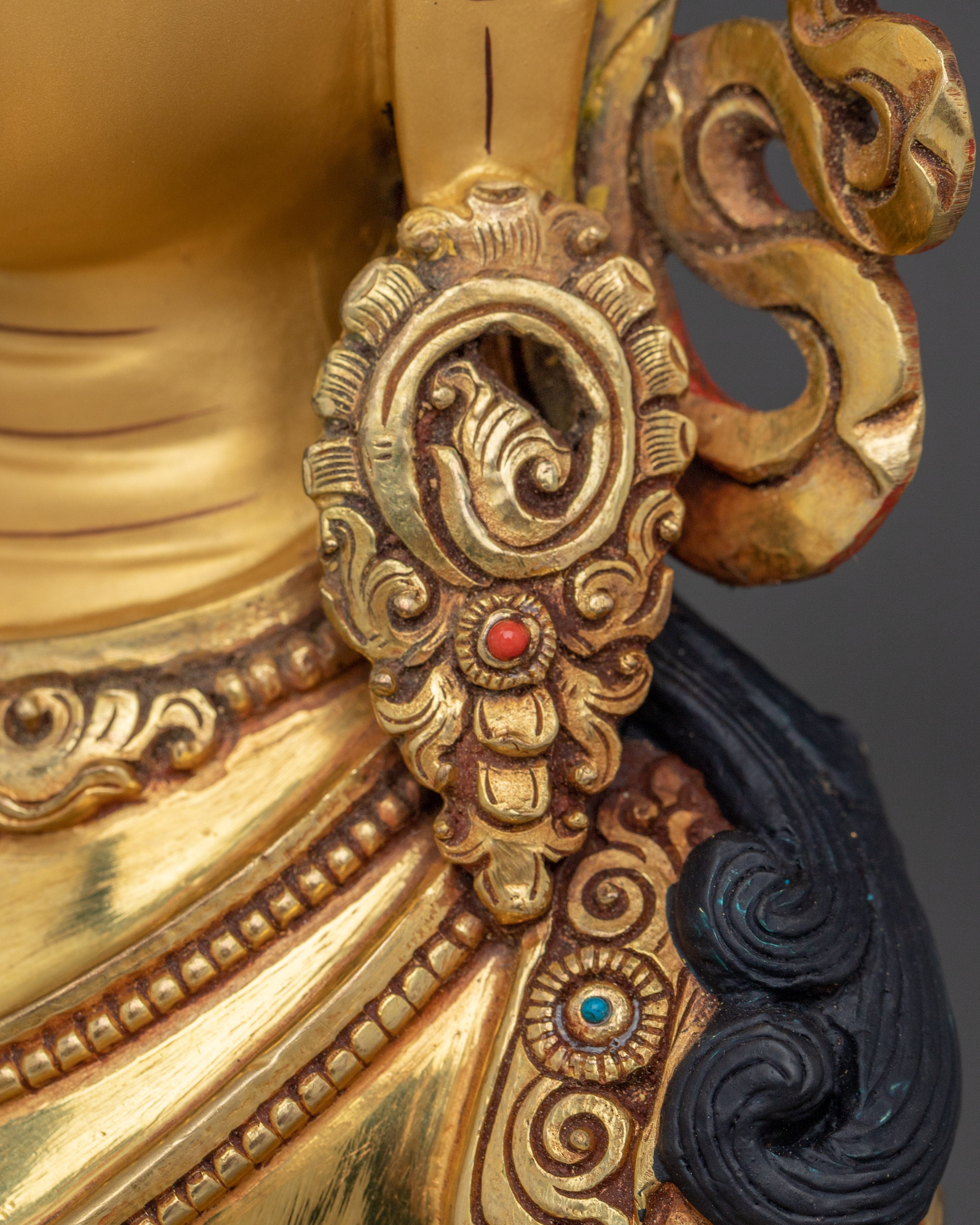 Golden Handmade Amitayus Sculpture | Himalayan Crafted Icon for Healing