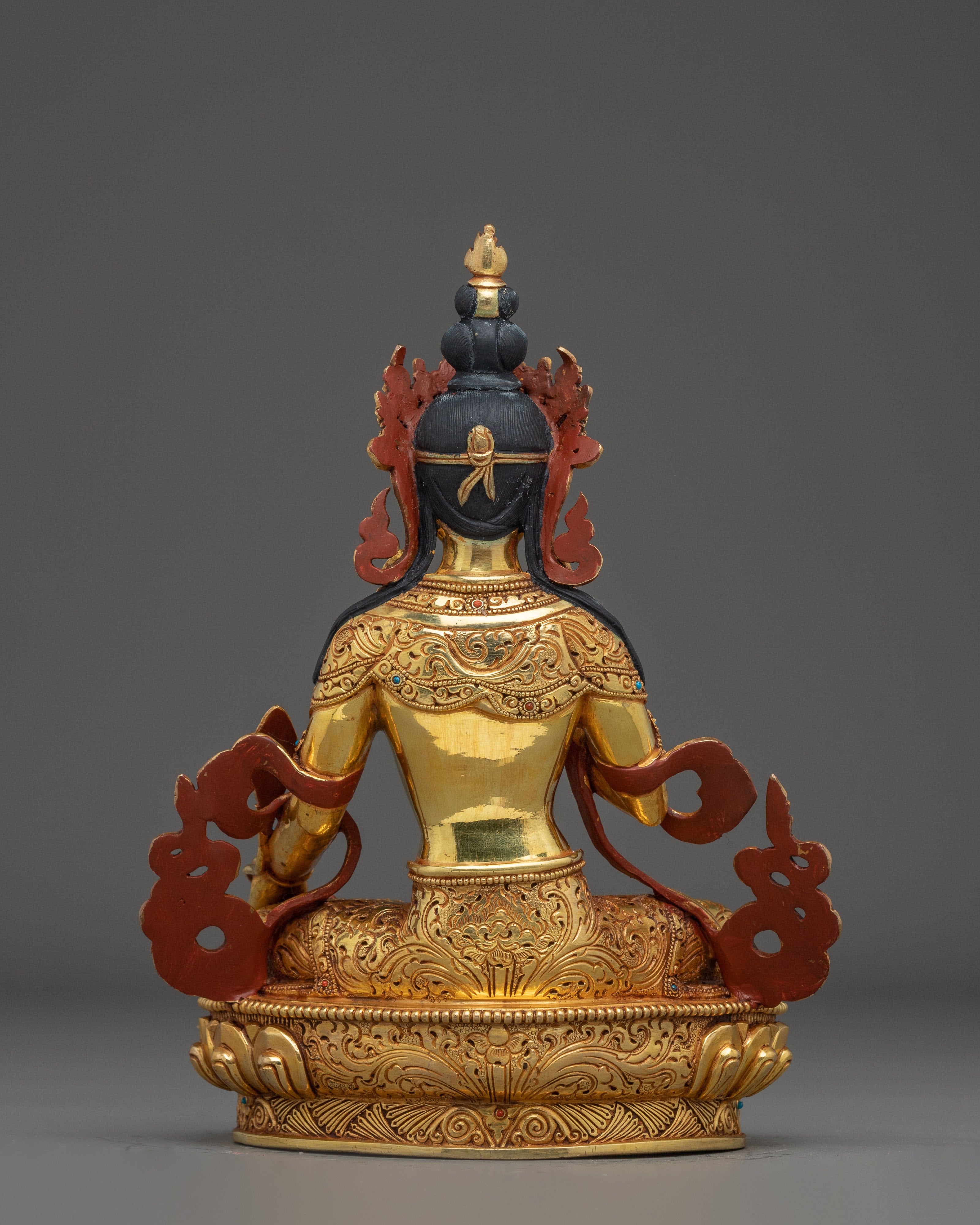 Himalayan Kshitigarbha Statue | Nepali Handcrafted Gold Icon