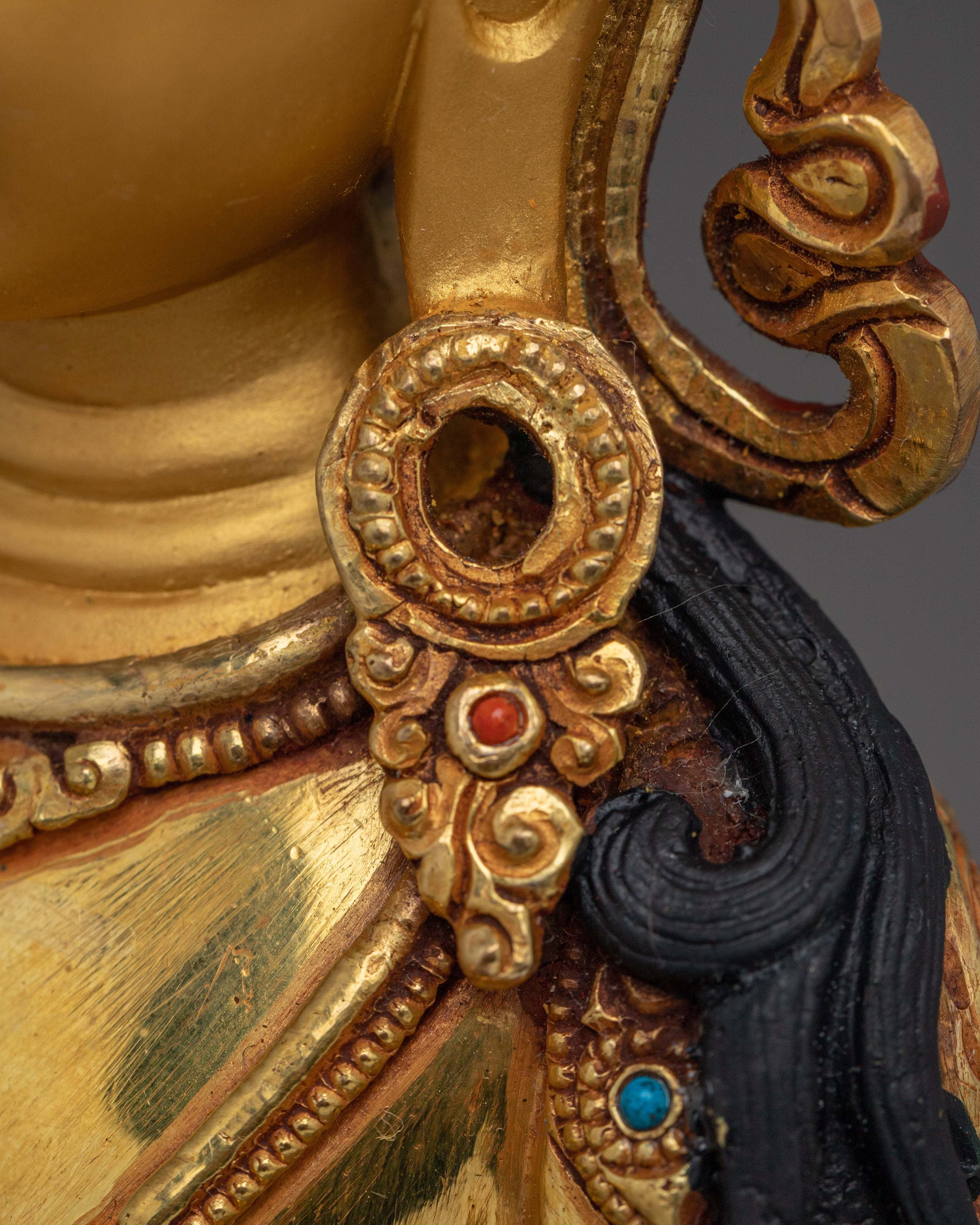 Himalayan Kshitigarbha Statue | Nepali Handcrafted Gold Icon