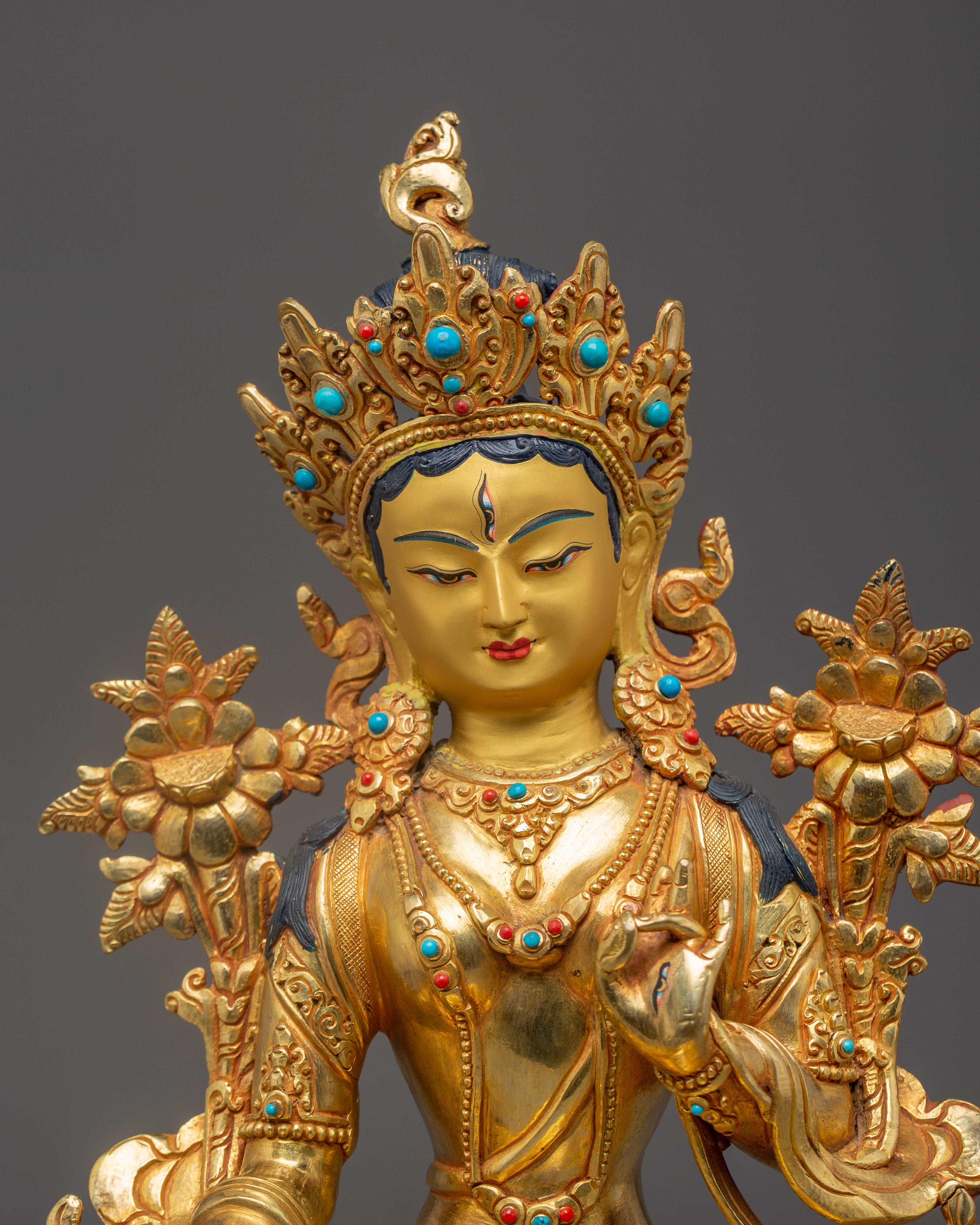 Golden Sita Tara Handmade Artwork | Tibetan Healing Goddess