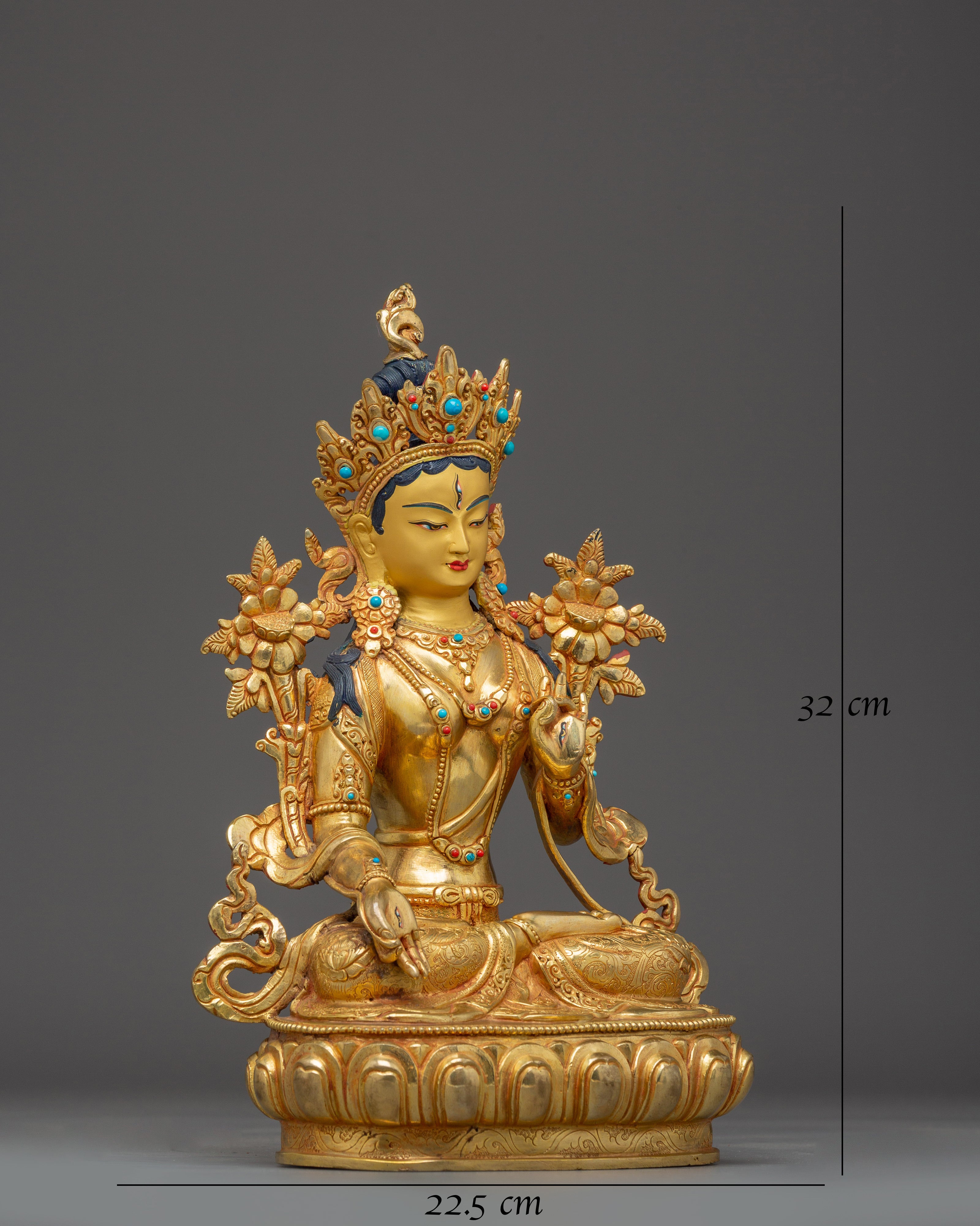 Golden Sita Tara Handmade Artwork | Tibetan Healing Goddess