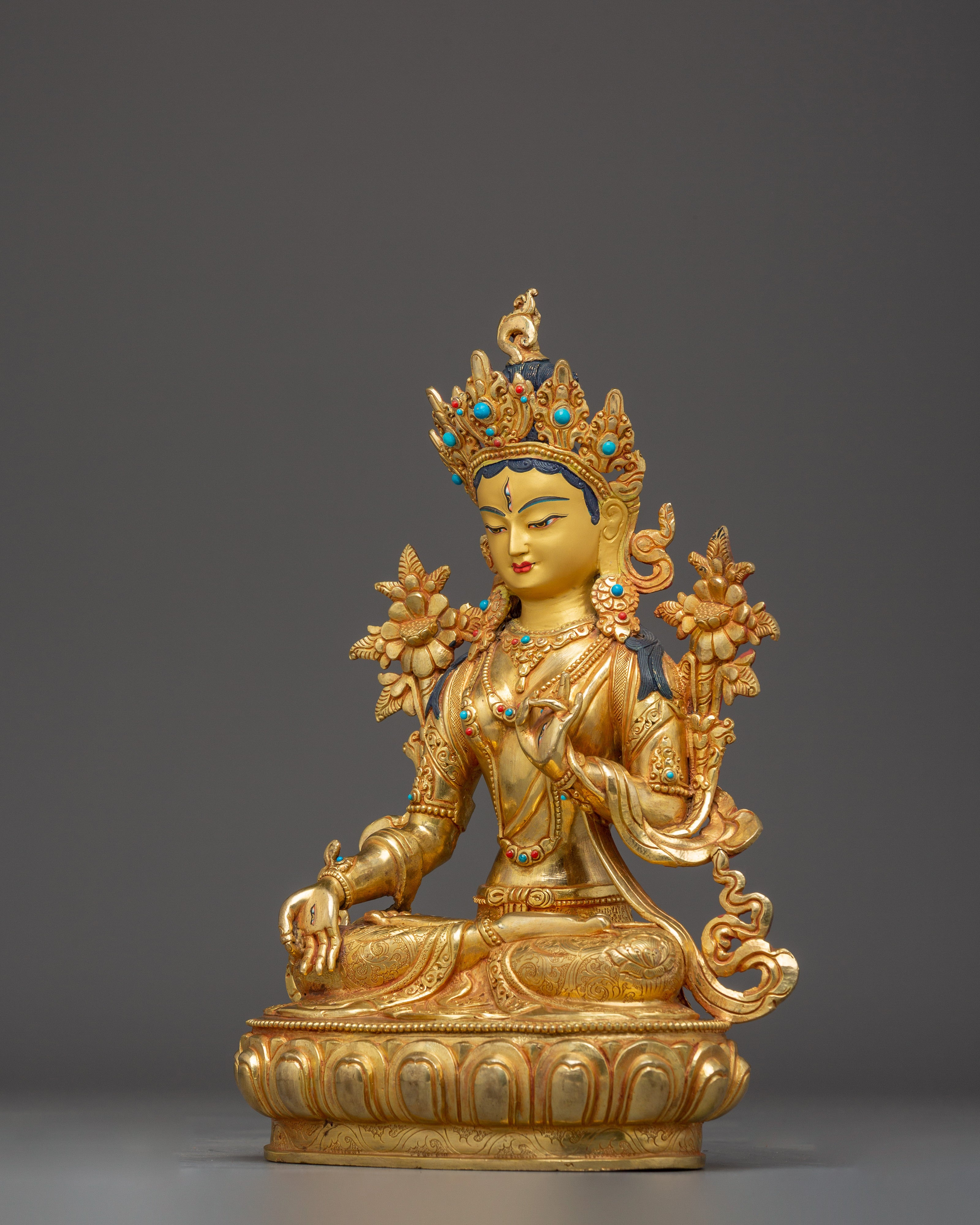 Golden Sita Tara Handmade Artwork | Tibetan Healing Goddess