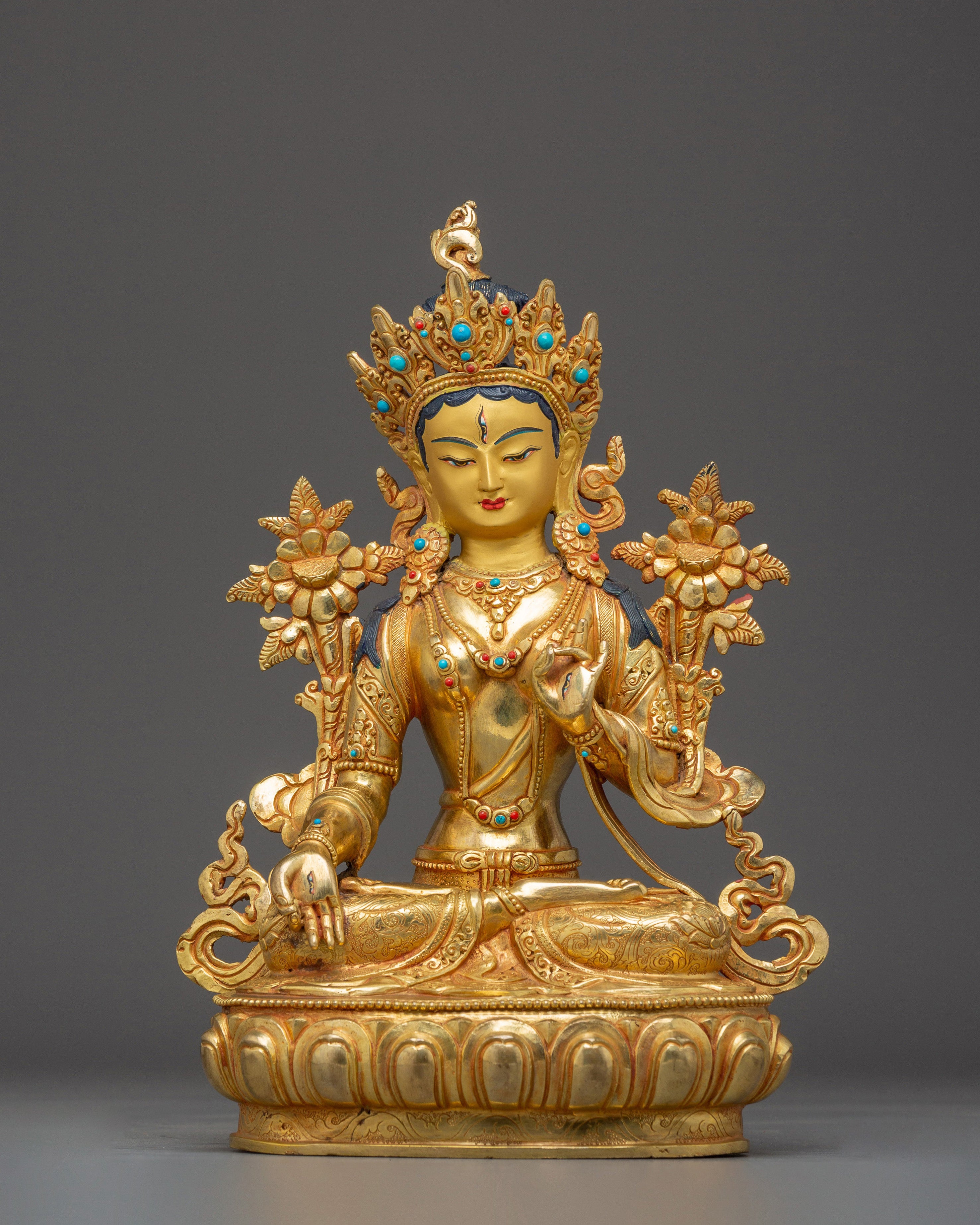 Golden Sita Tara Handmade Artwork | Tibetan Healing Goddess
