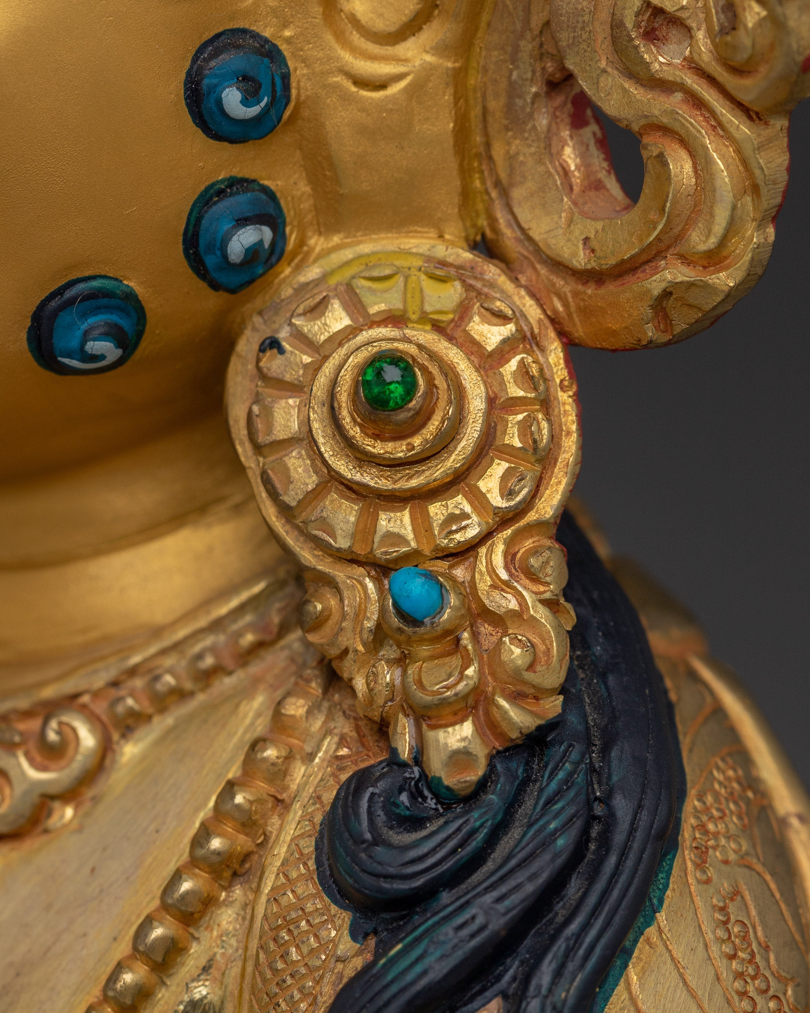 Dzambhala, Treasure Holding Deity | Nepali Crafted Gold Icon