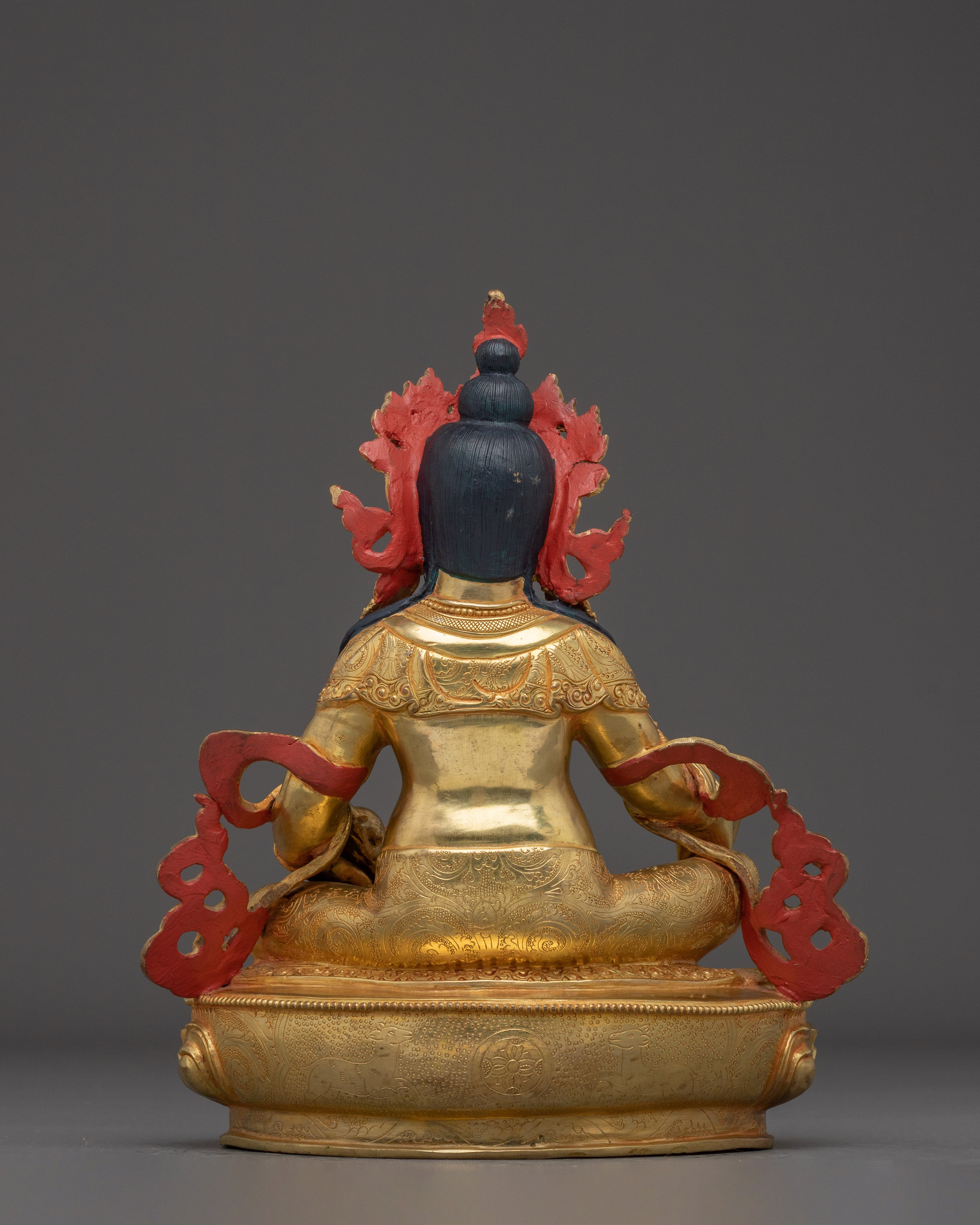 Dzambhala, Treasure Holding Deity | Nepali Crafted Gold Icon