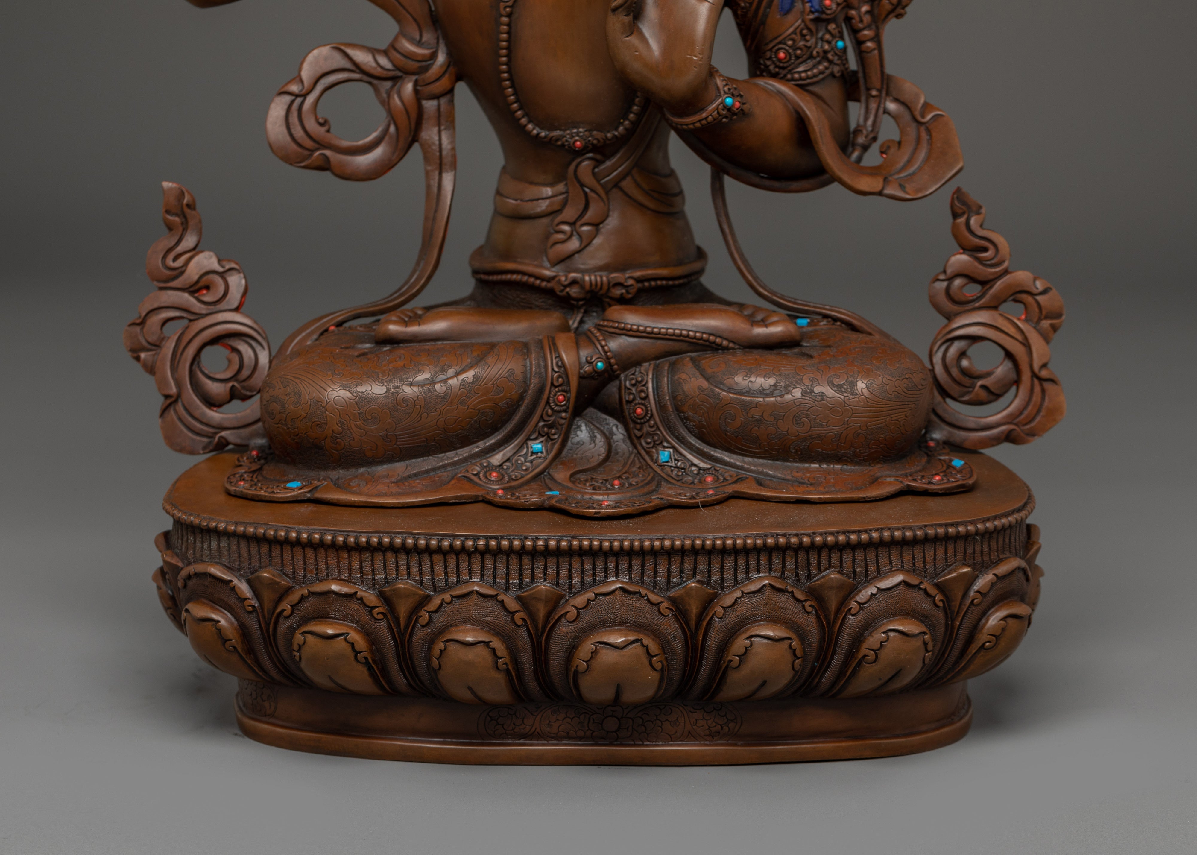 Manjushri Art, Flame of Wisdom | Oxidized Tibetan Icon