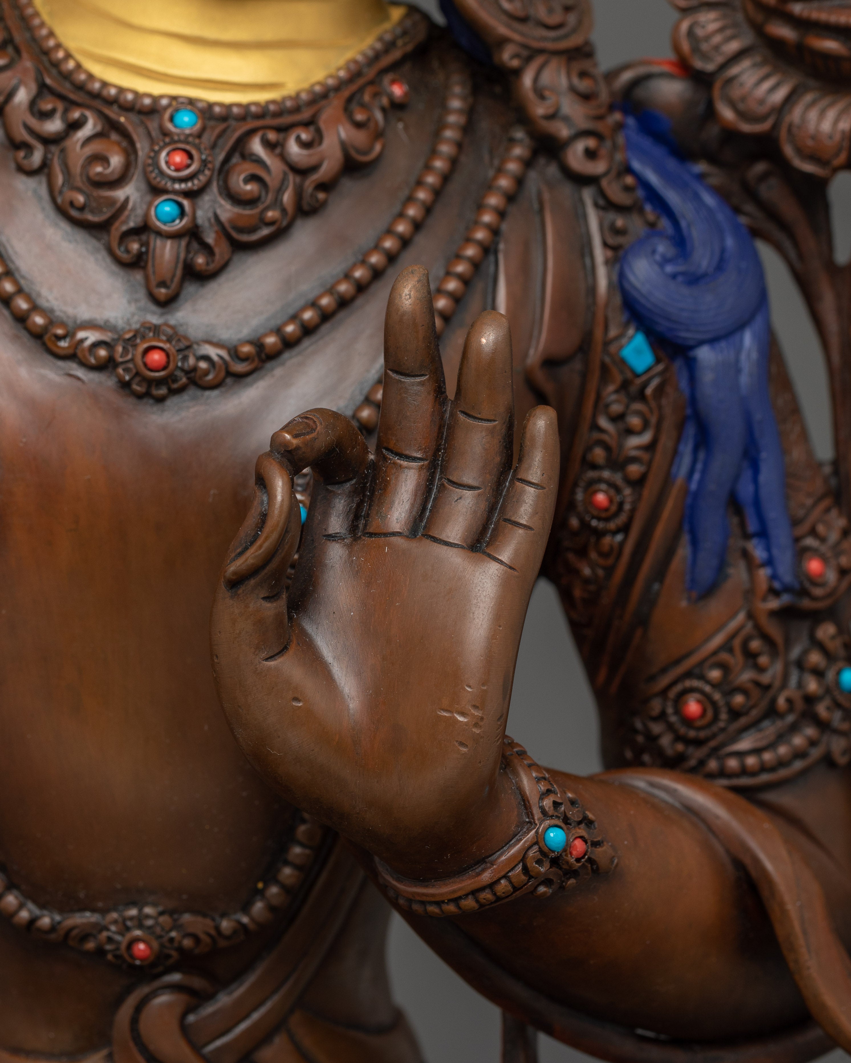 Manjushri Art, Flame of Wisdom | Oxidized Tibetan Icon