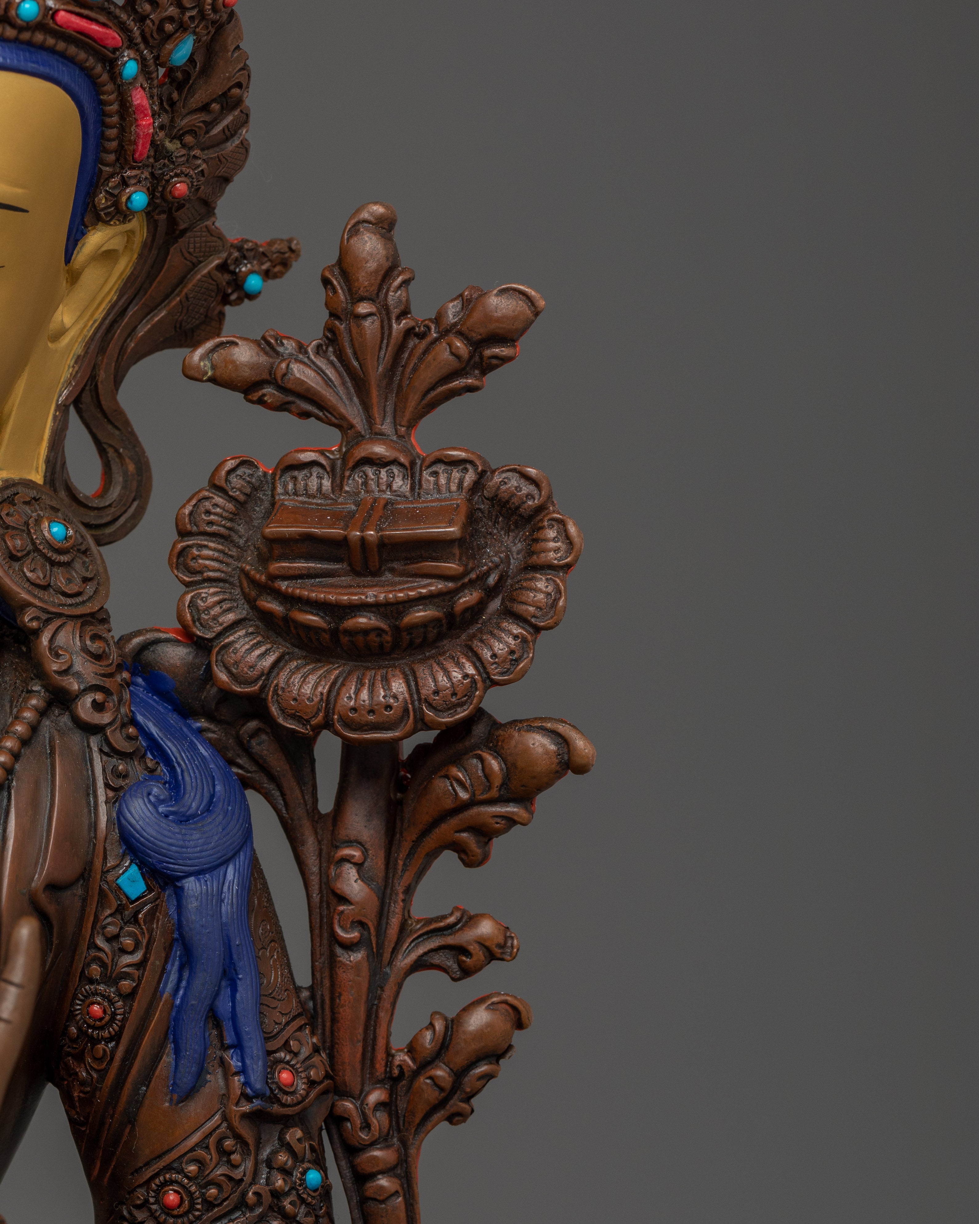 Manjushri Art, Flame of Wisdom | Oxidized Tibetan Icon