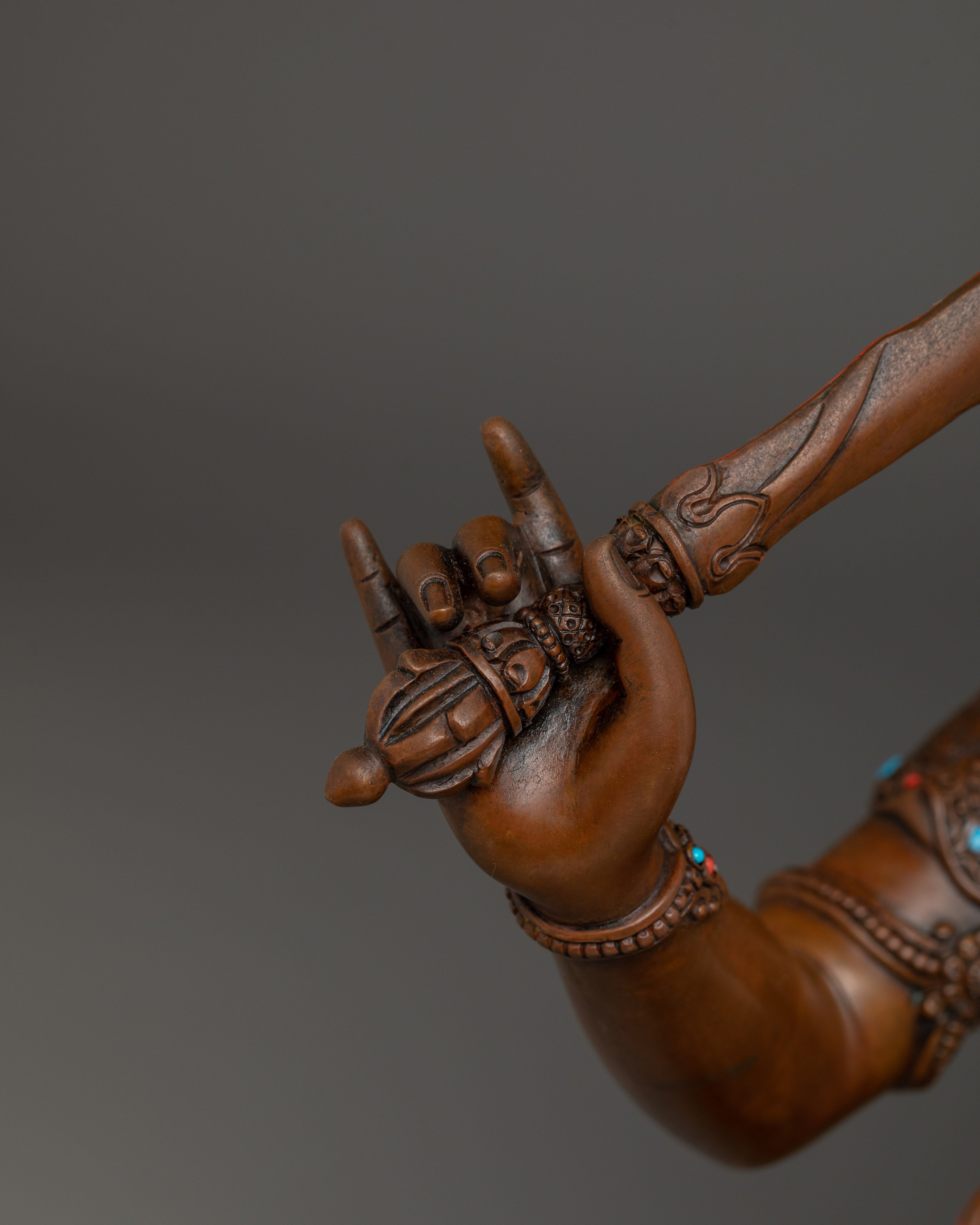 Manjushri Art, Flame of Wisdom | Oxidized Tibetan Icon