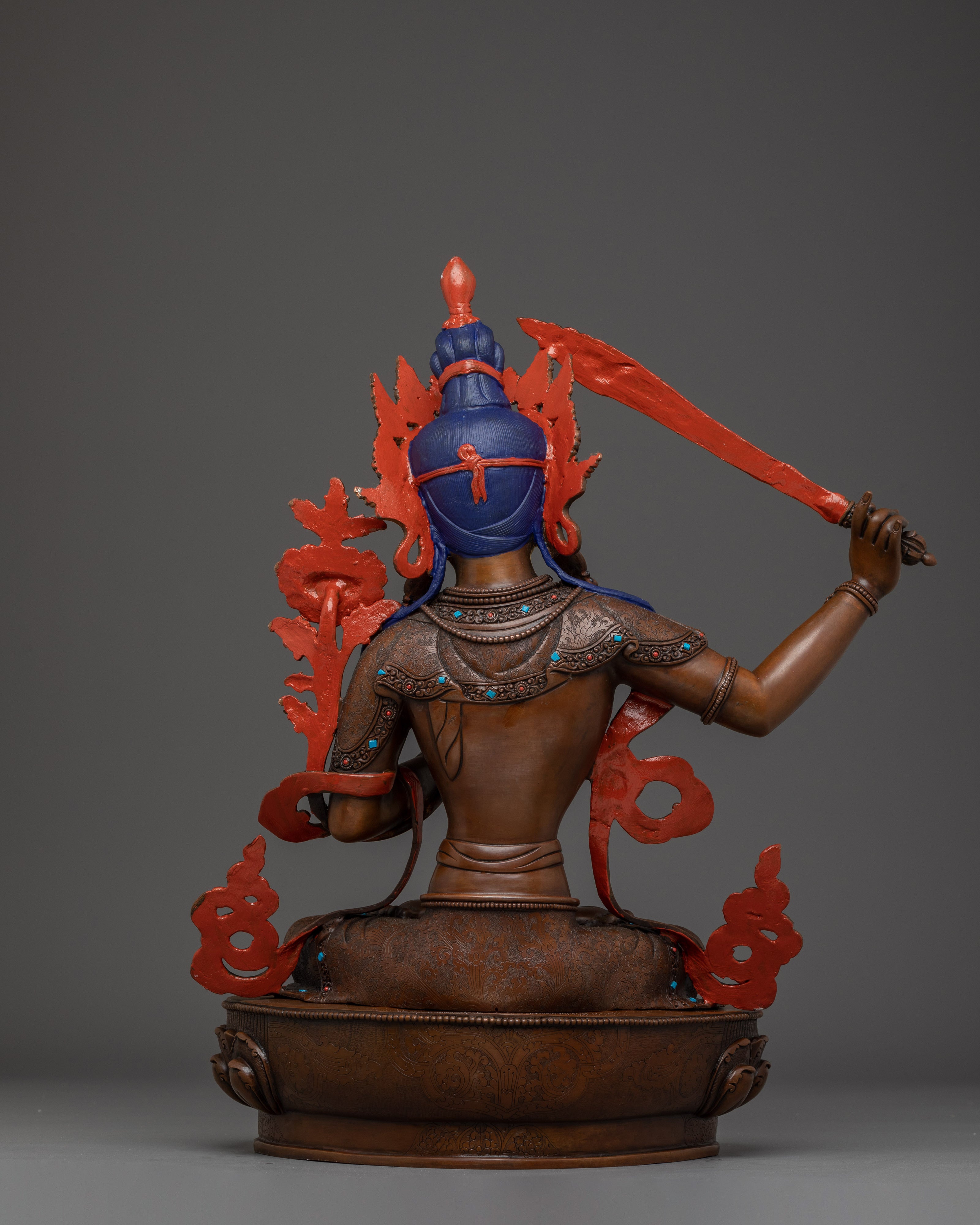 Manjushri Art, Flame of Wisdom | Oxidized Tibetan Icon