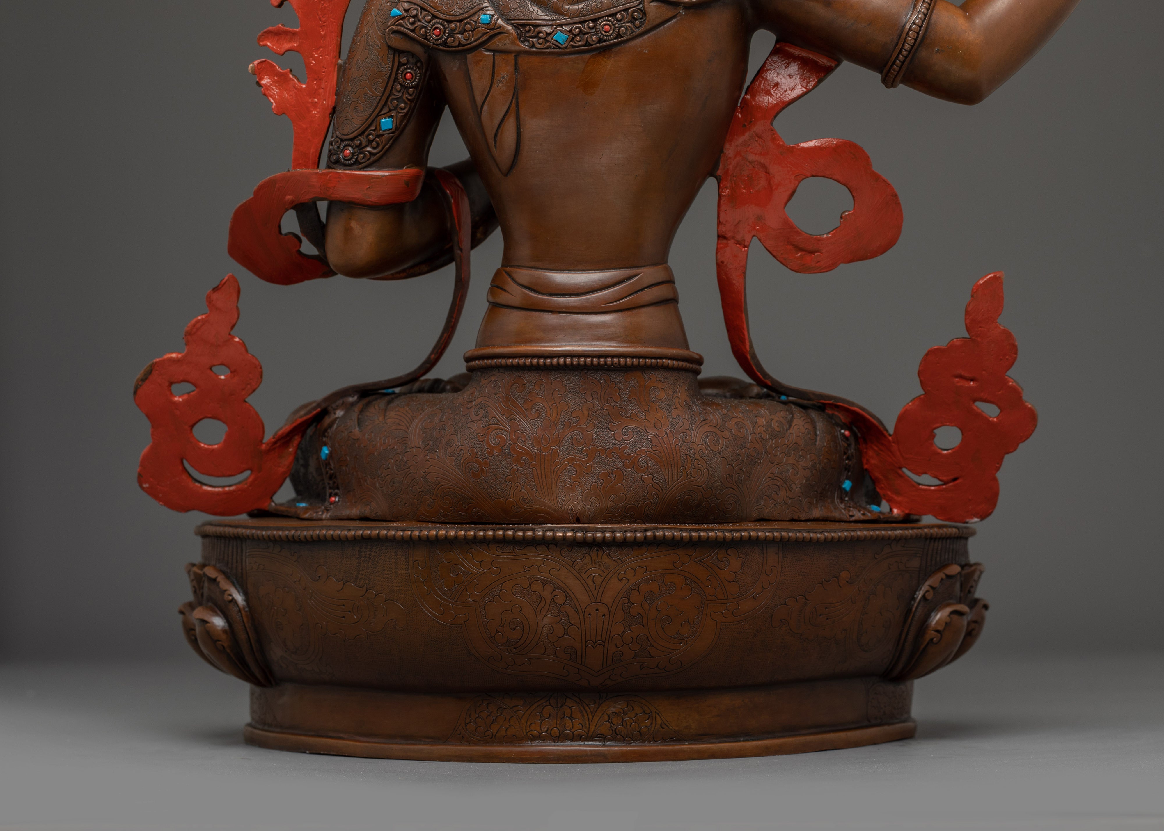 Manjushri Art, Flame of Wisdom | Oxidized Tibetan Icon
