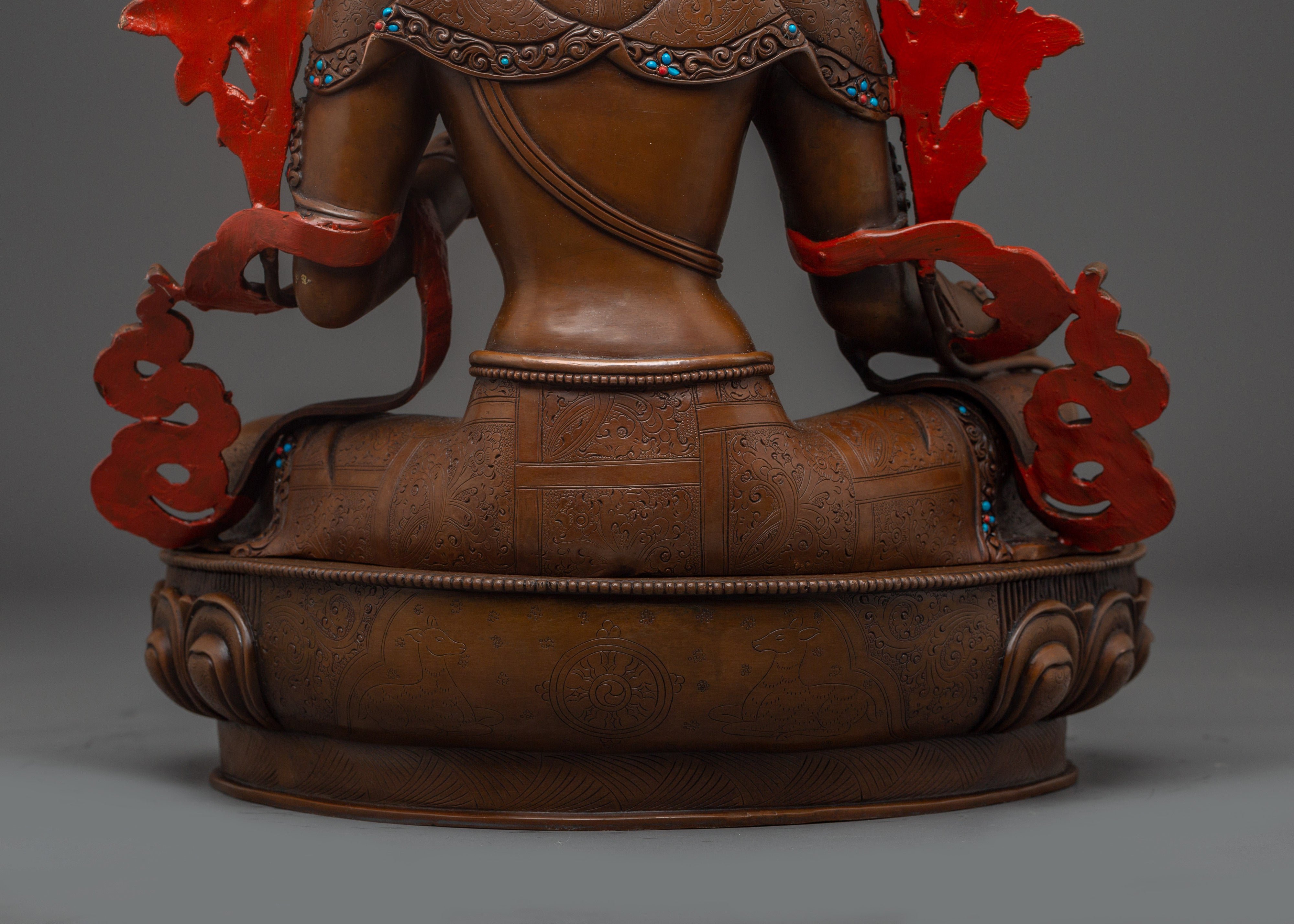 Handmade Green Tara Oxidized Statue | Mother of the Liberation