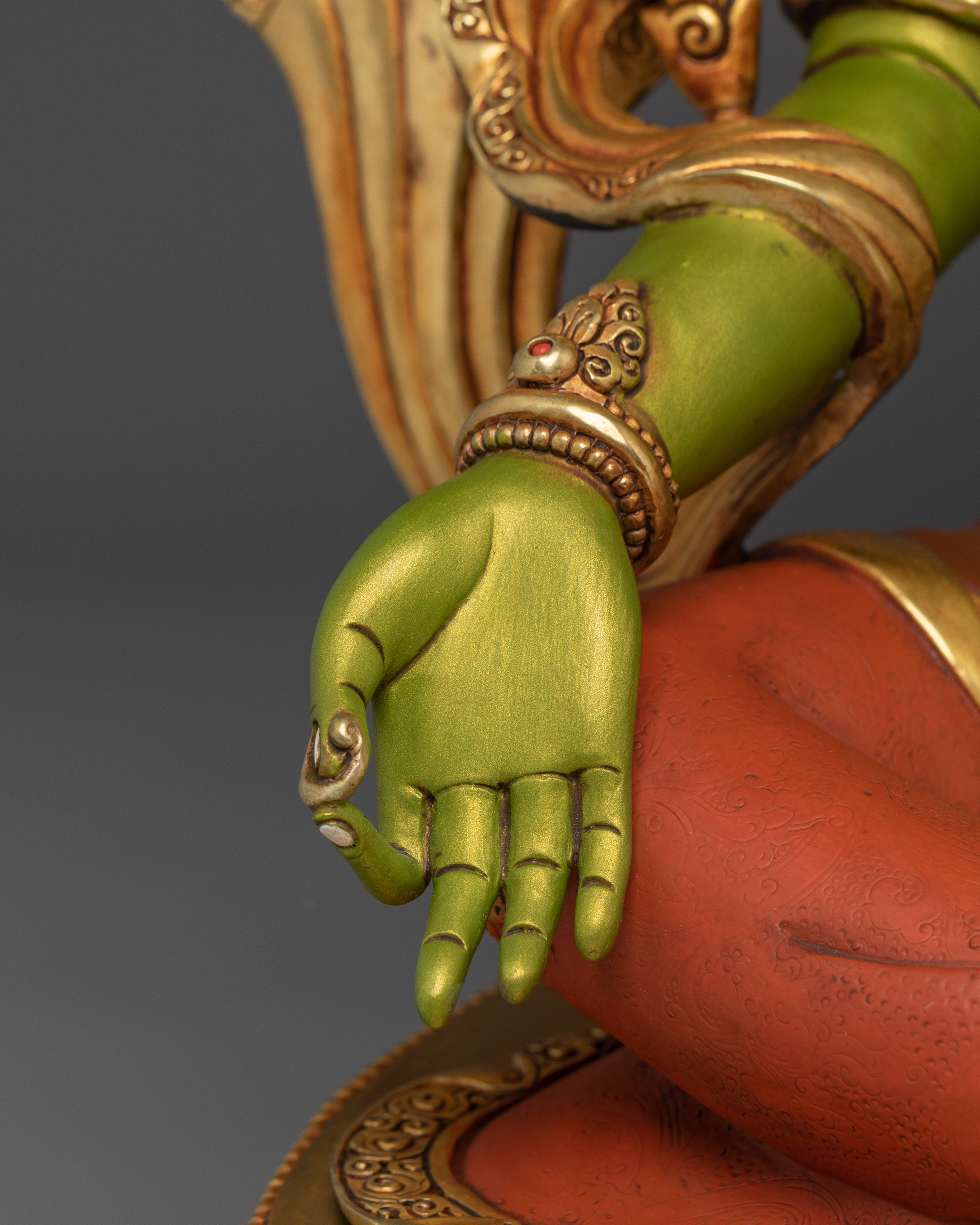 Green Tara, Swift Compassion in Action | Nepali Gold Gilded Statue