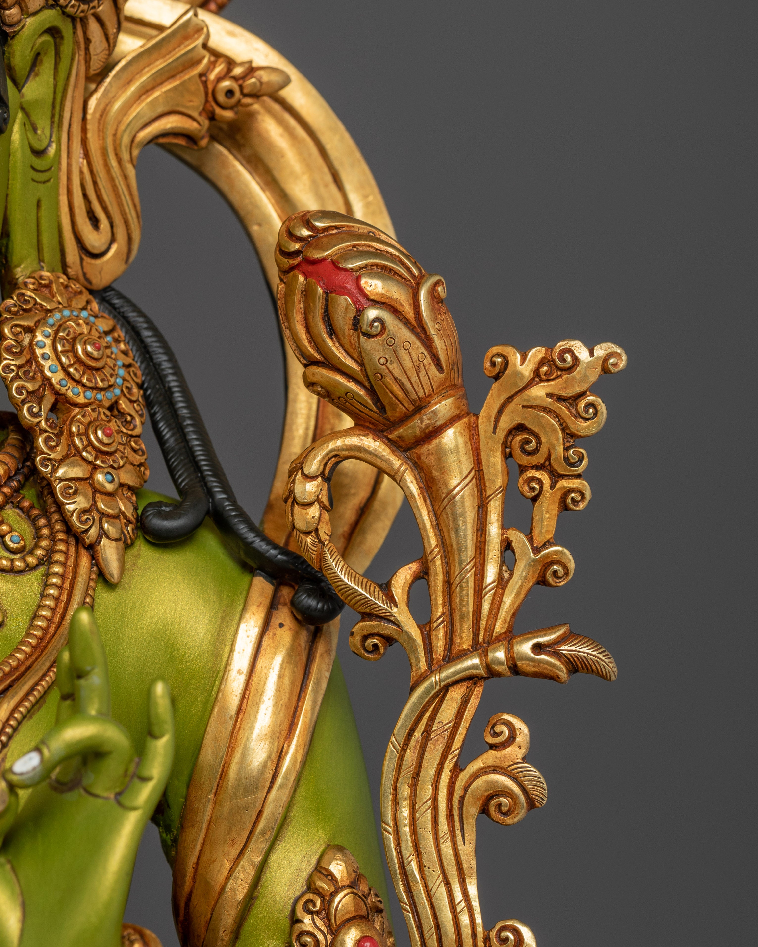 Green Tara, Swift Compassion in Action | Nepali Gold Gilded Statue