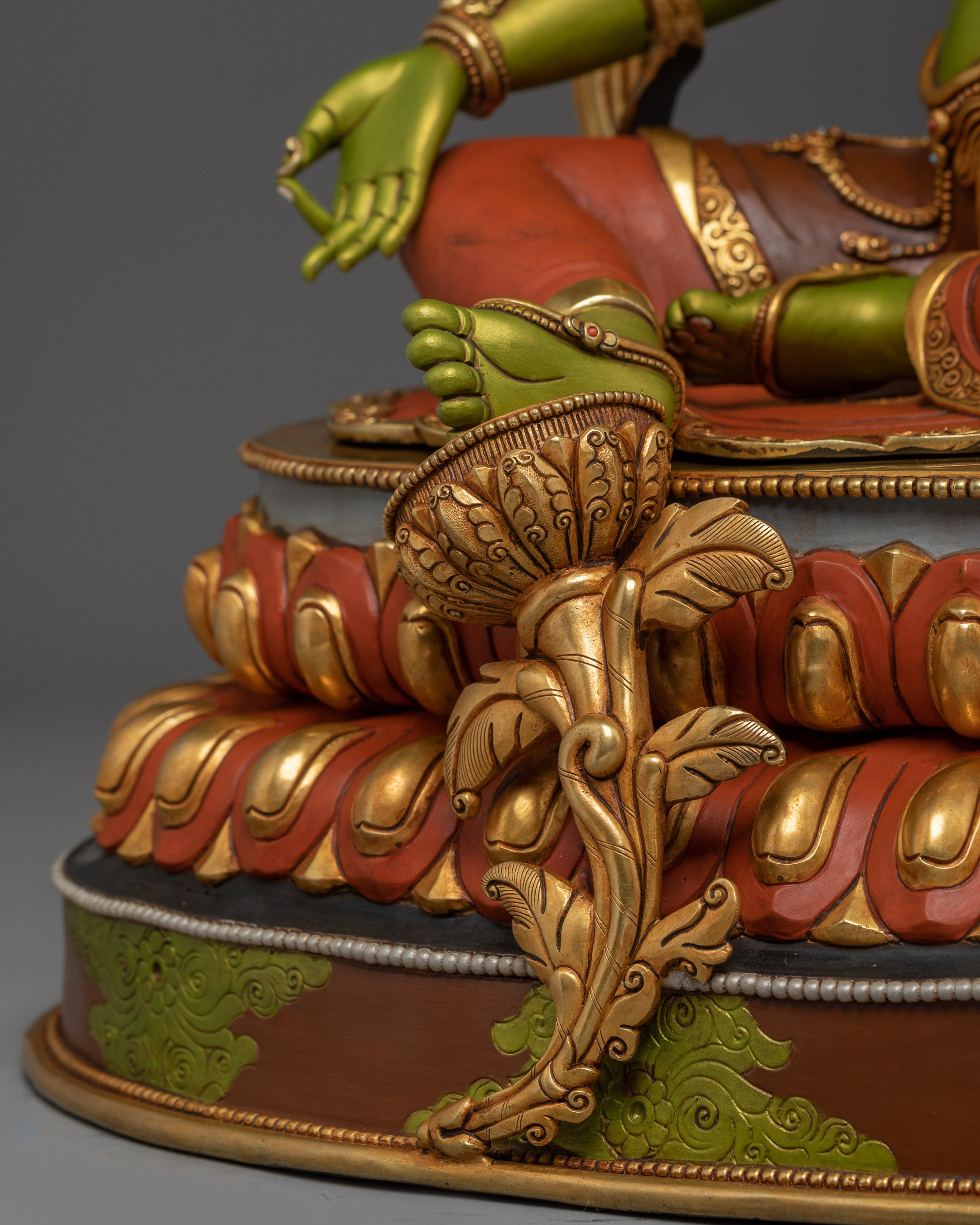 Green Tara, Swift Compassion in Action | Nepali Gold Gilded Statue