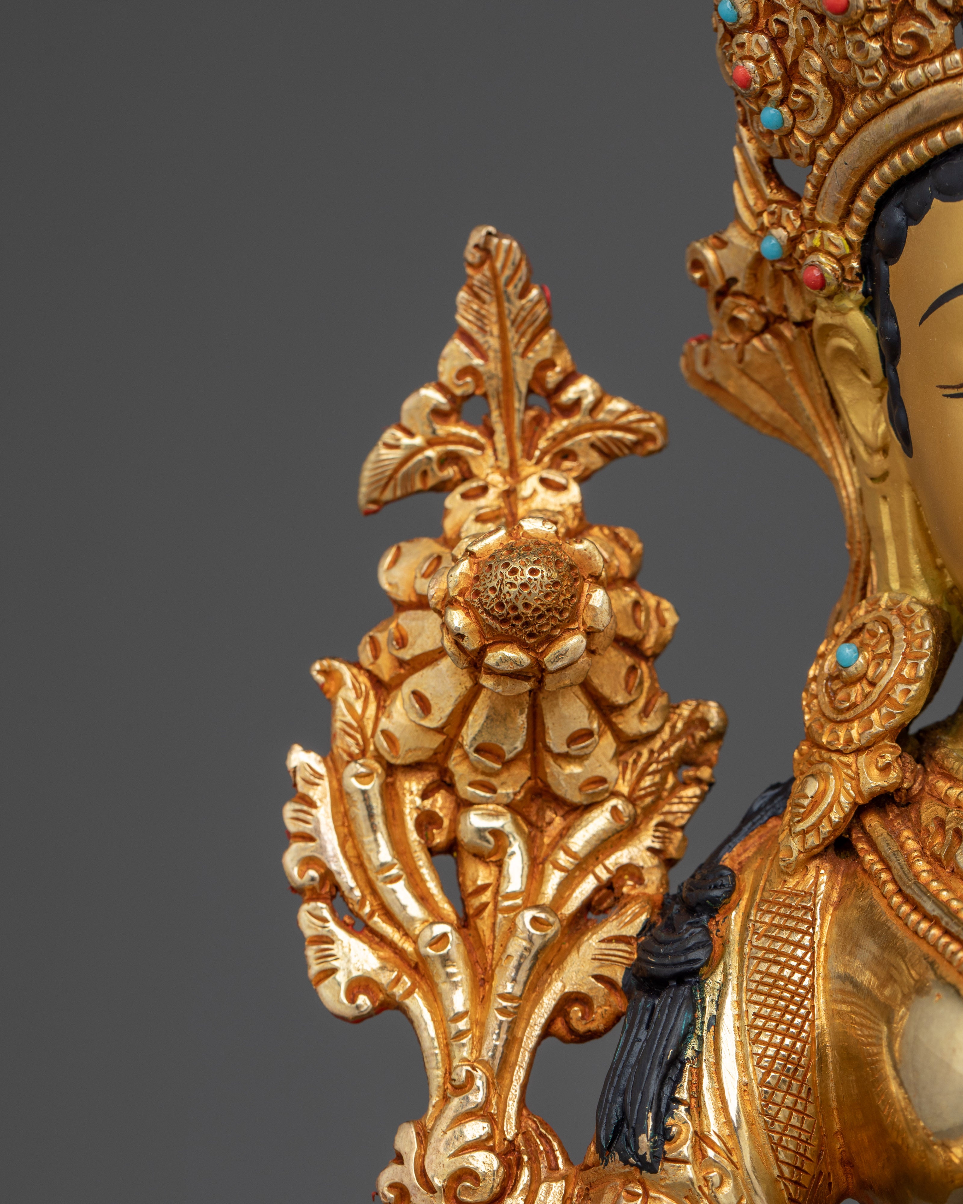 Green Tara 24K Gold Gilded Art | Meditation and Spiritual Shrine