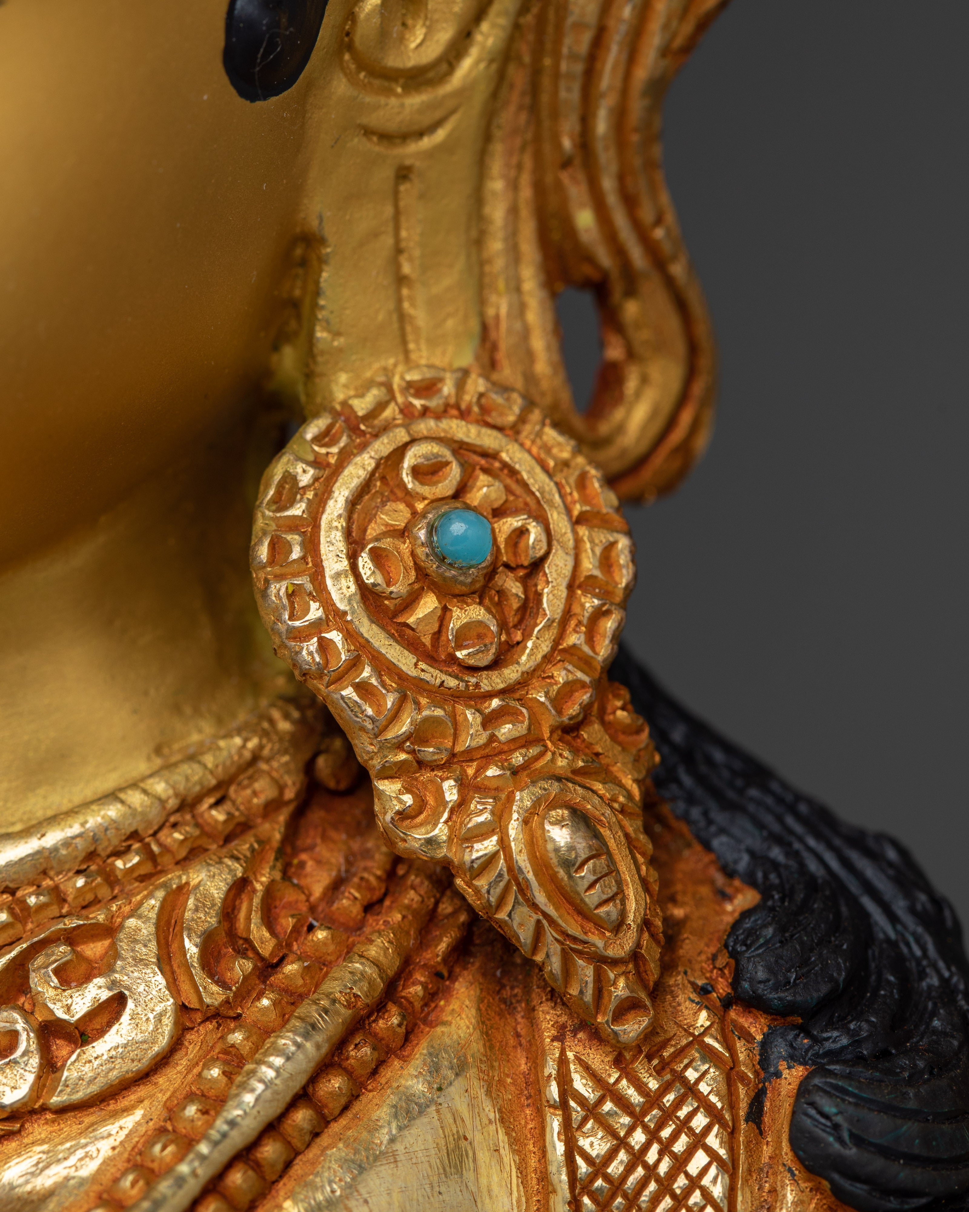 Green Tara 24K Gold Gilded Art | Meditation and Spiritual Shrine