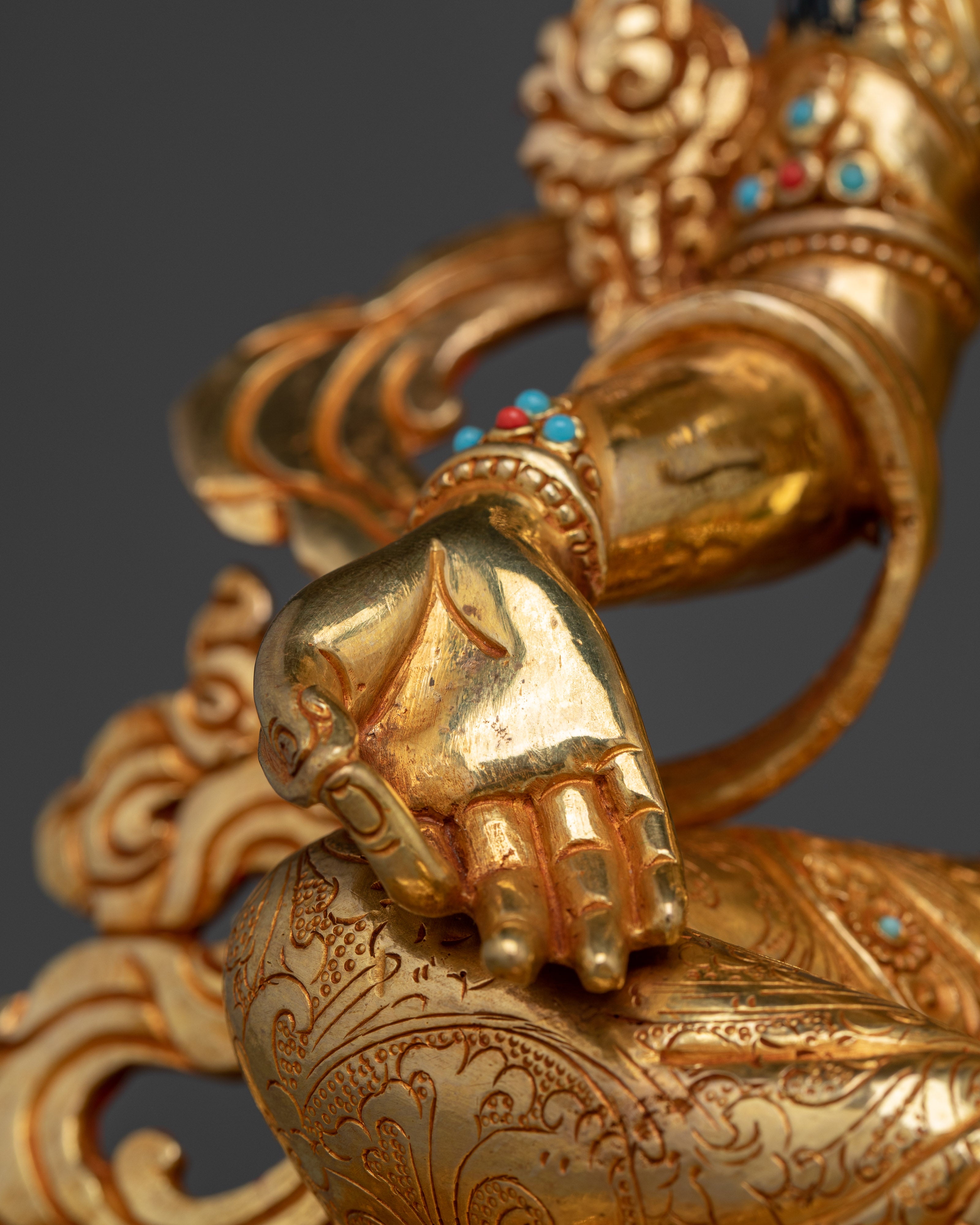 Green Tara 24K Gold Gilded Art | Meditation and Spiritual Shrine