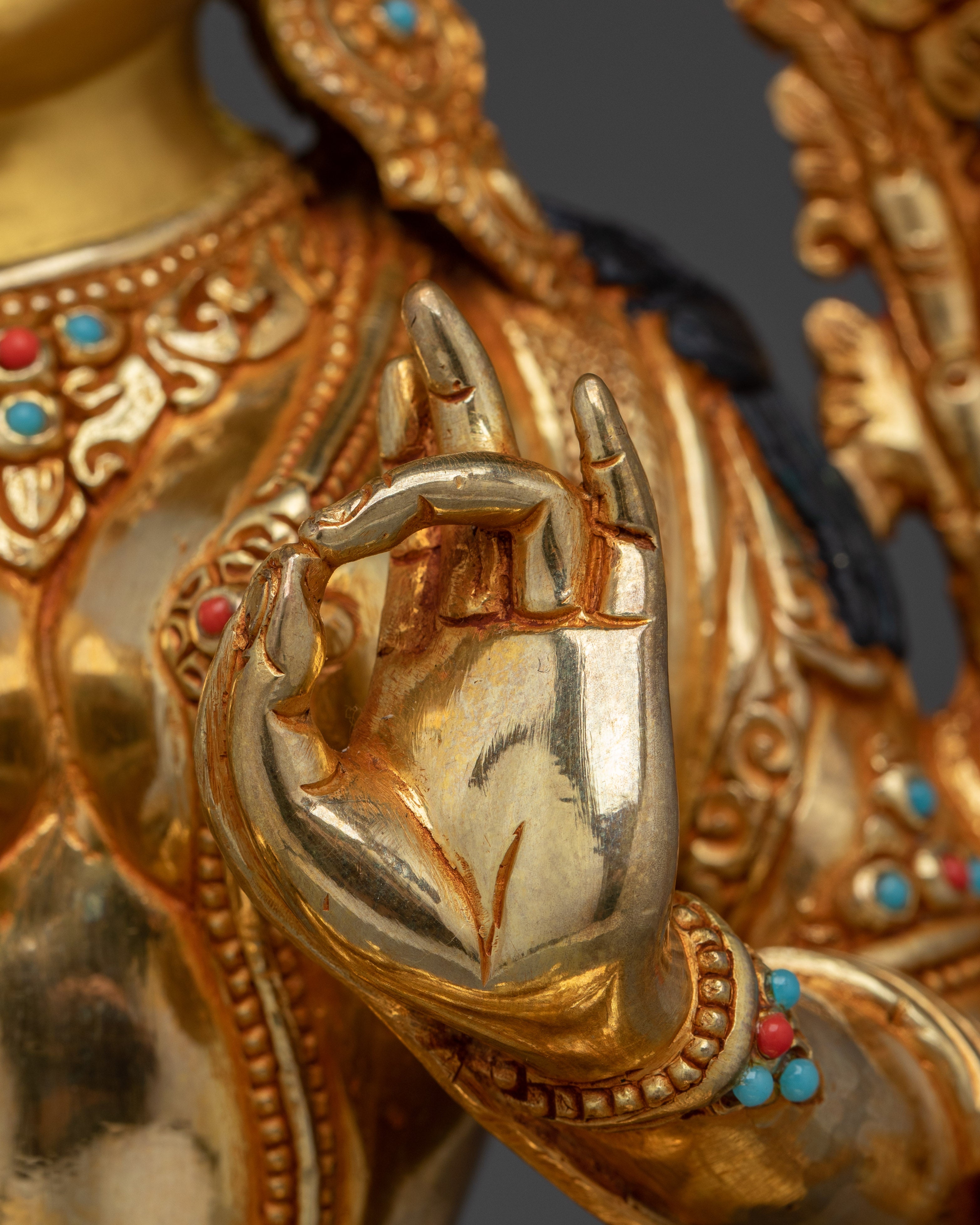 Green Tara 24K Gold Gilded Art | Meditation and Spiritual Shrine