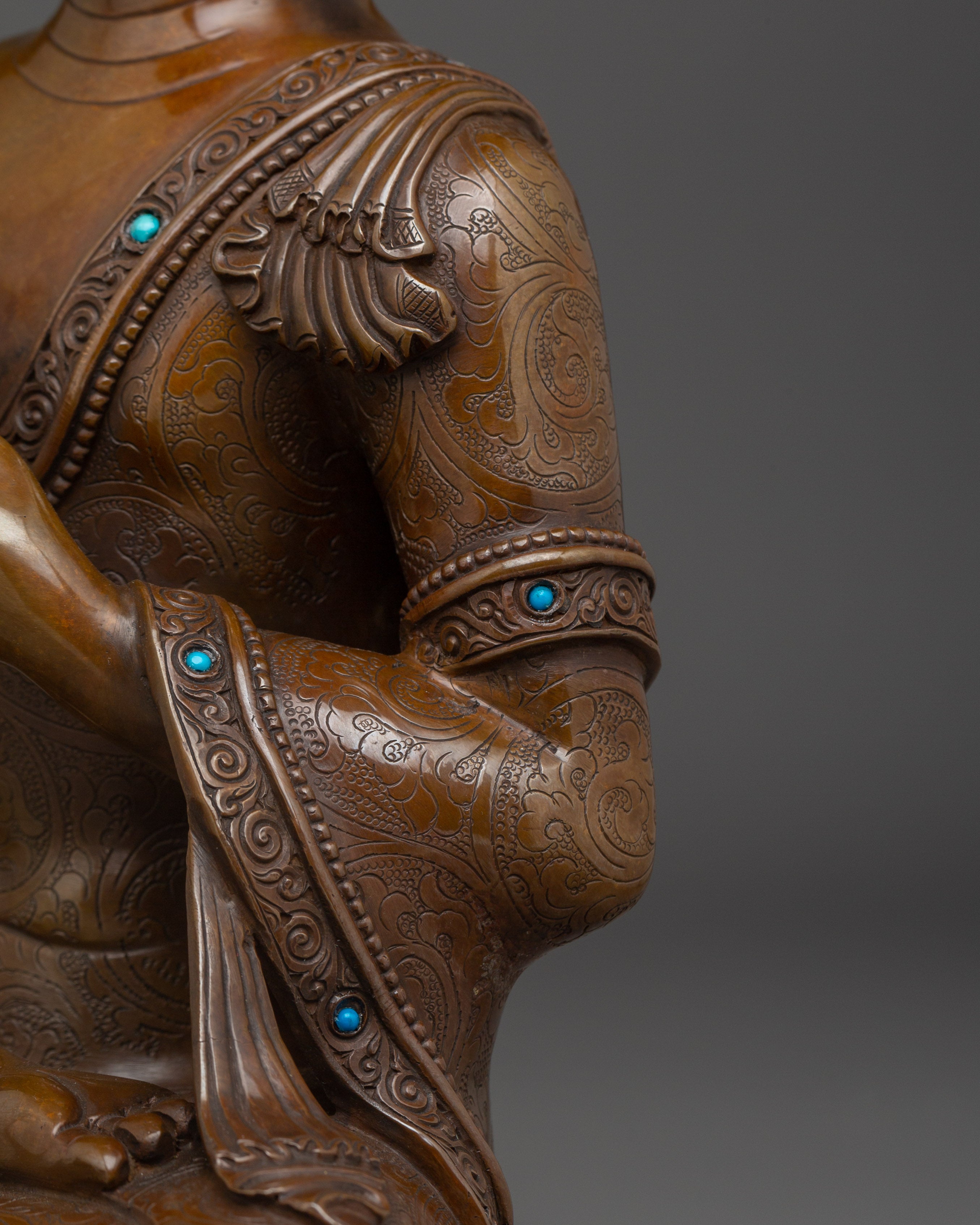 Himalayan Vairocana Buddha Statue | Nepali Gold Gilded Artwork