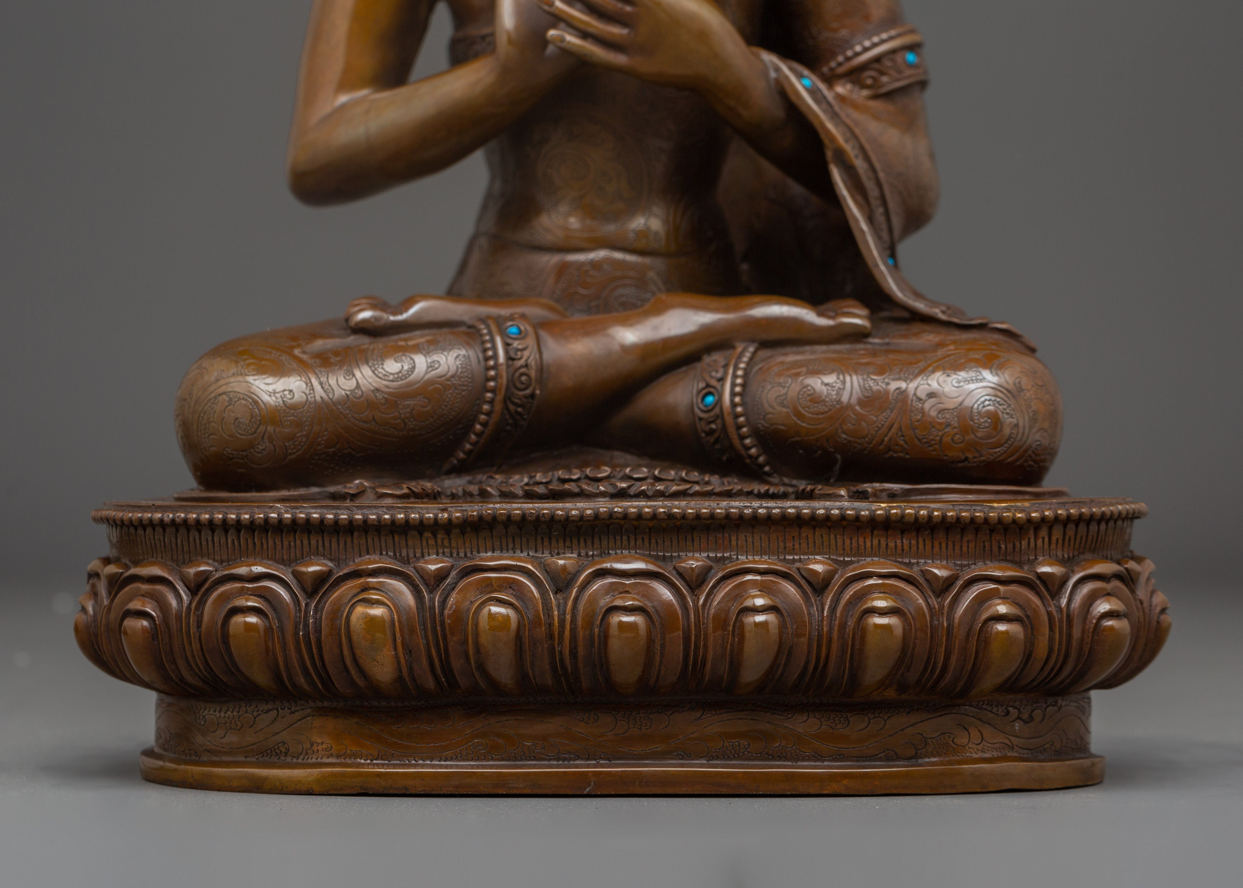 Himalayan Vairocana Buddha Statue | Nepali Gold Gilded Artwork