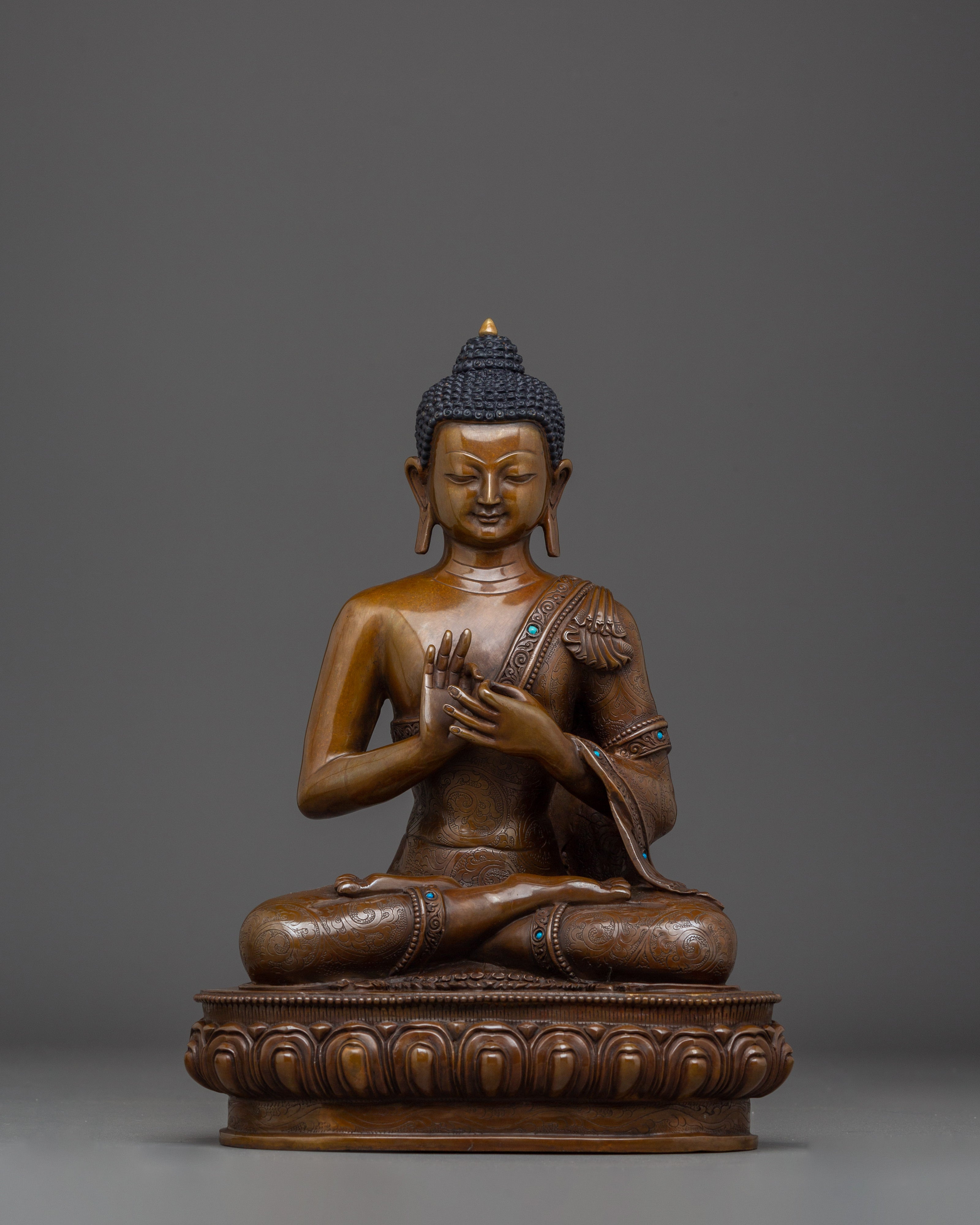 Himalayan Vairocana Buddha Statue | Nepali Gold Gilded Artwork