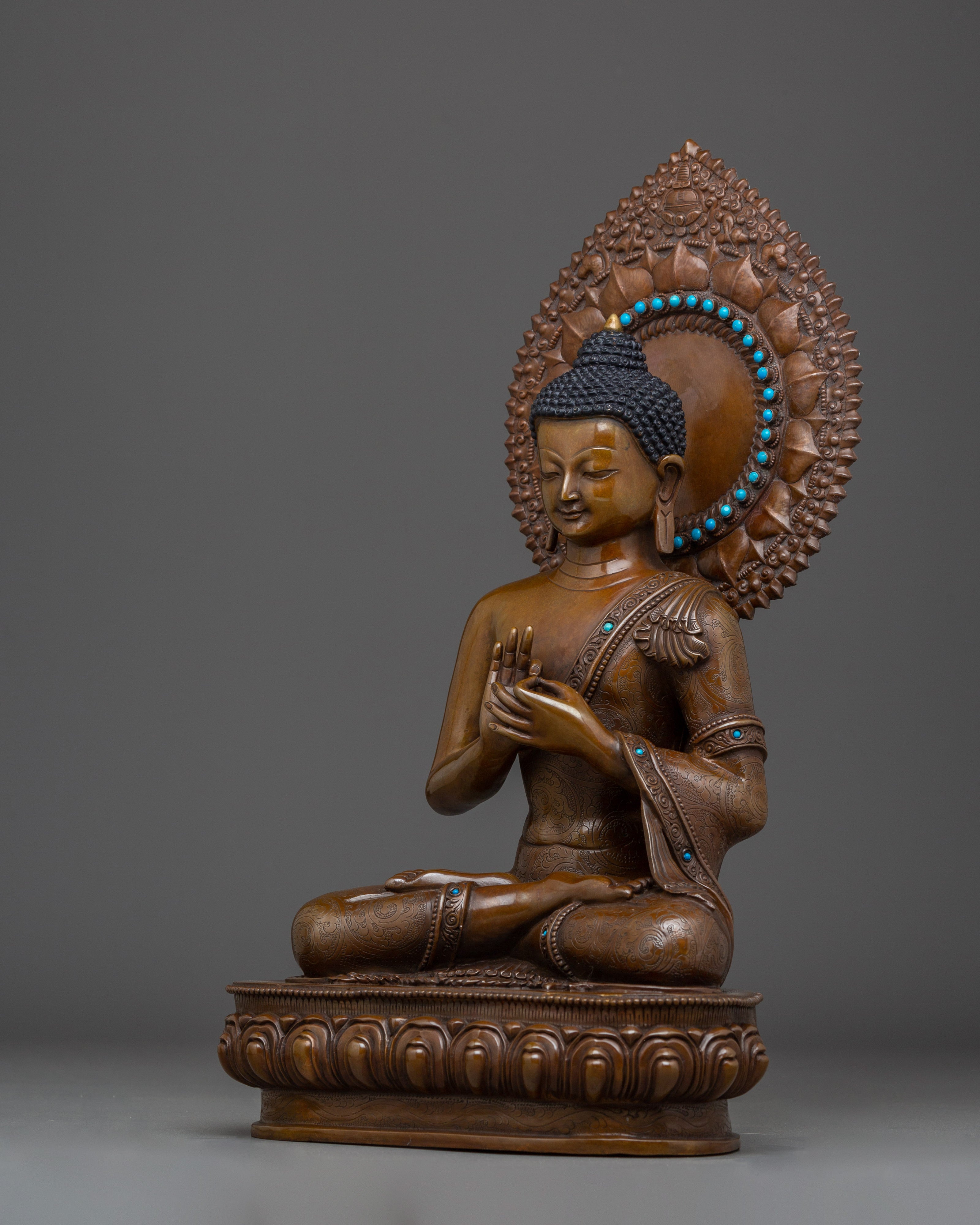 Himalayan Vairocana Buddha Statue | Nepali Gold Gilded Artwork