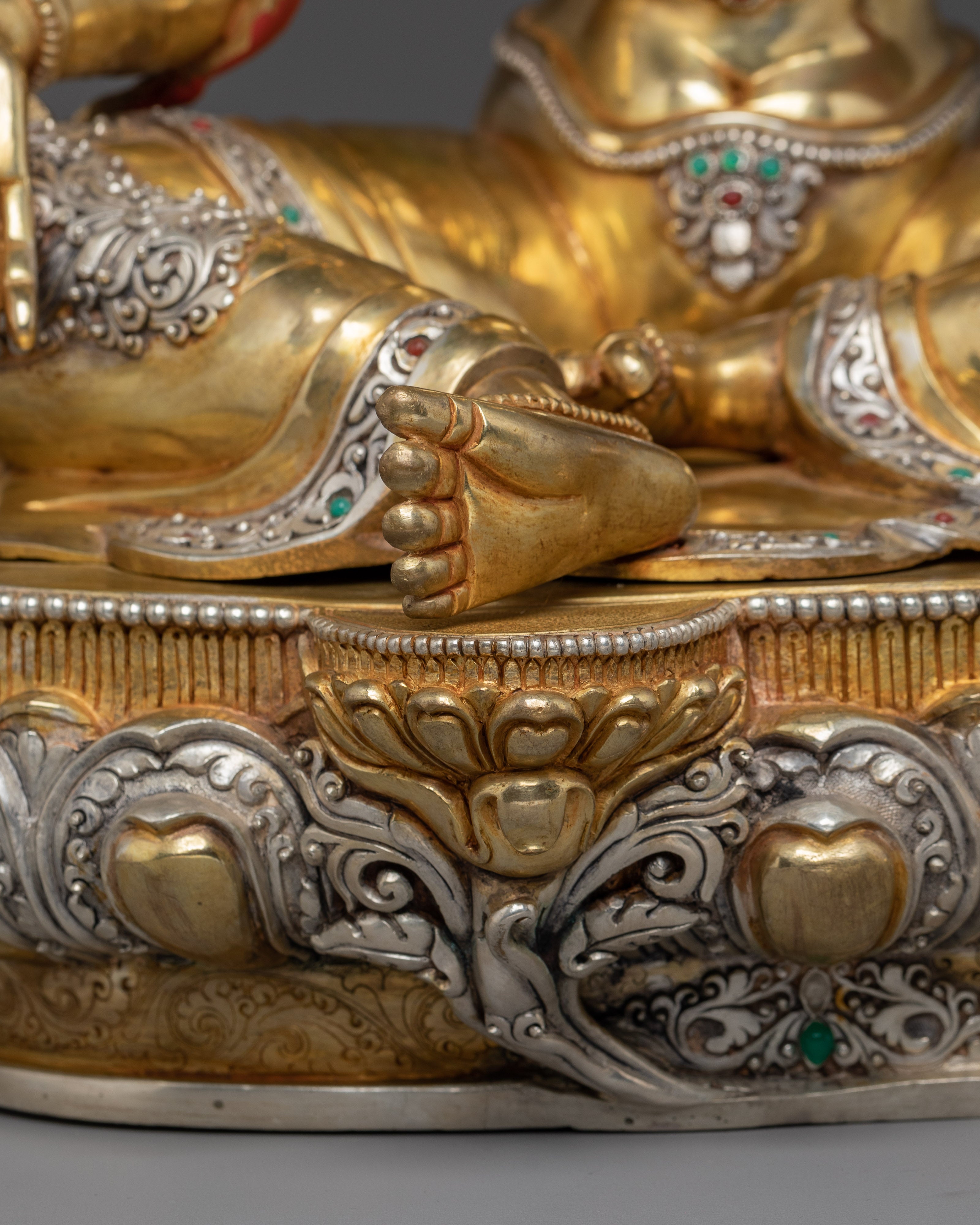 Green Tara Art, Vajrayana Liberation Deity | Gold Gilded Tibetan Statue