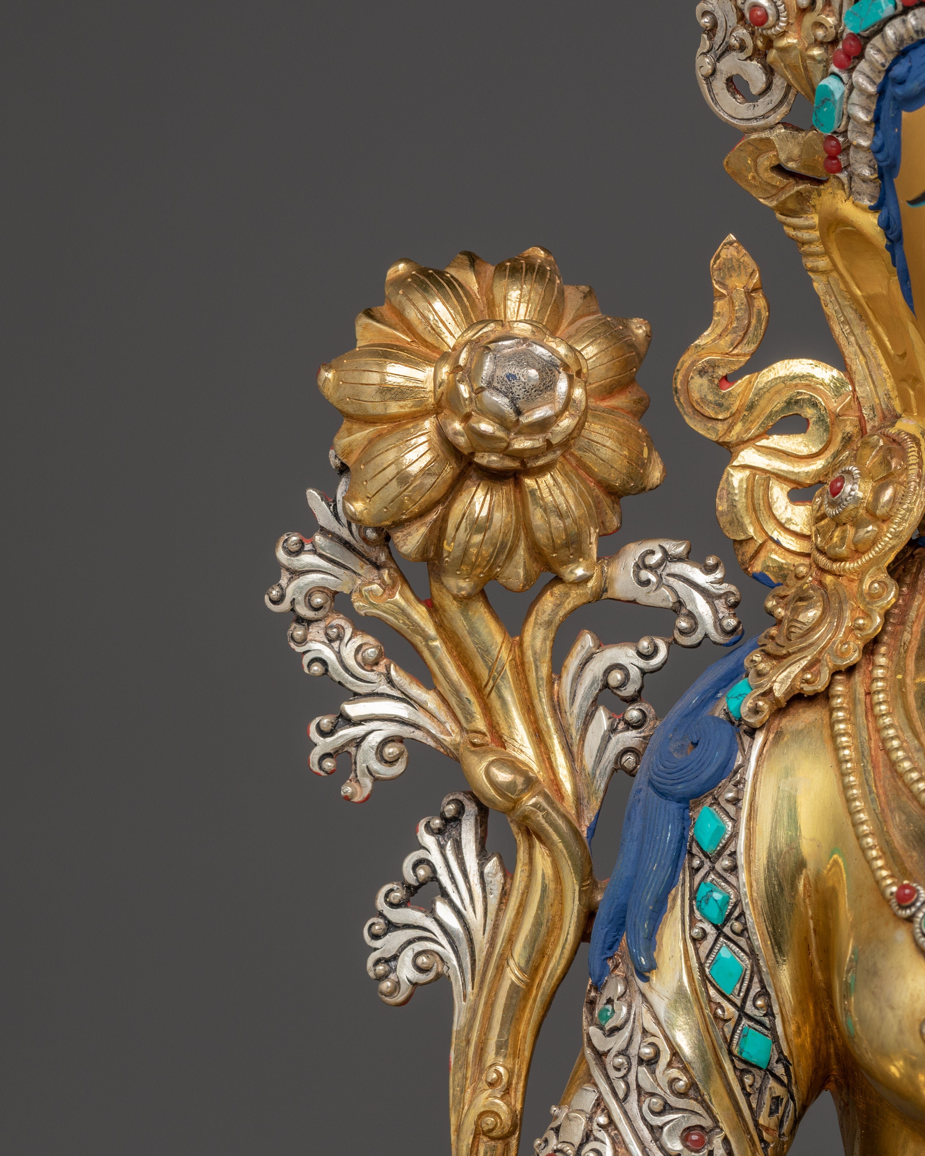 Green Tara Art, Vajrayana Liberation Deity | Gold Gilded Tibetan Statue