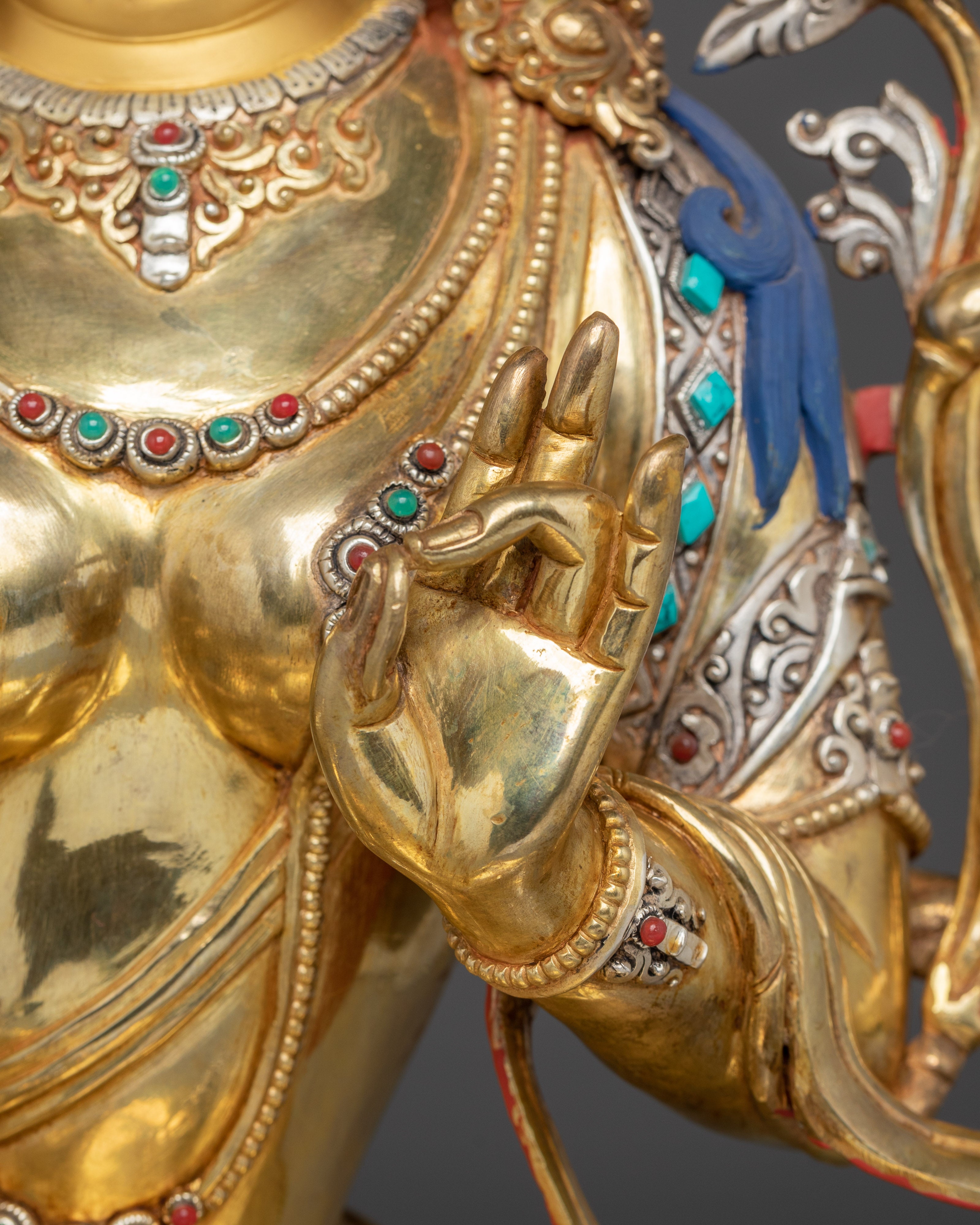 Green Tara Art, Vajrayana Liberation Deity | Gold Gilded Tibetan Statue