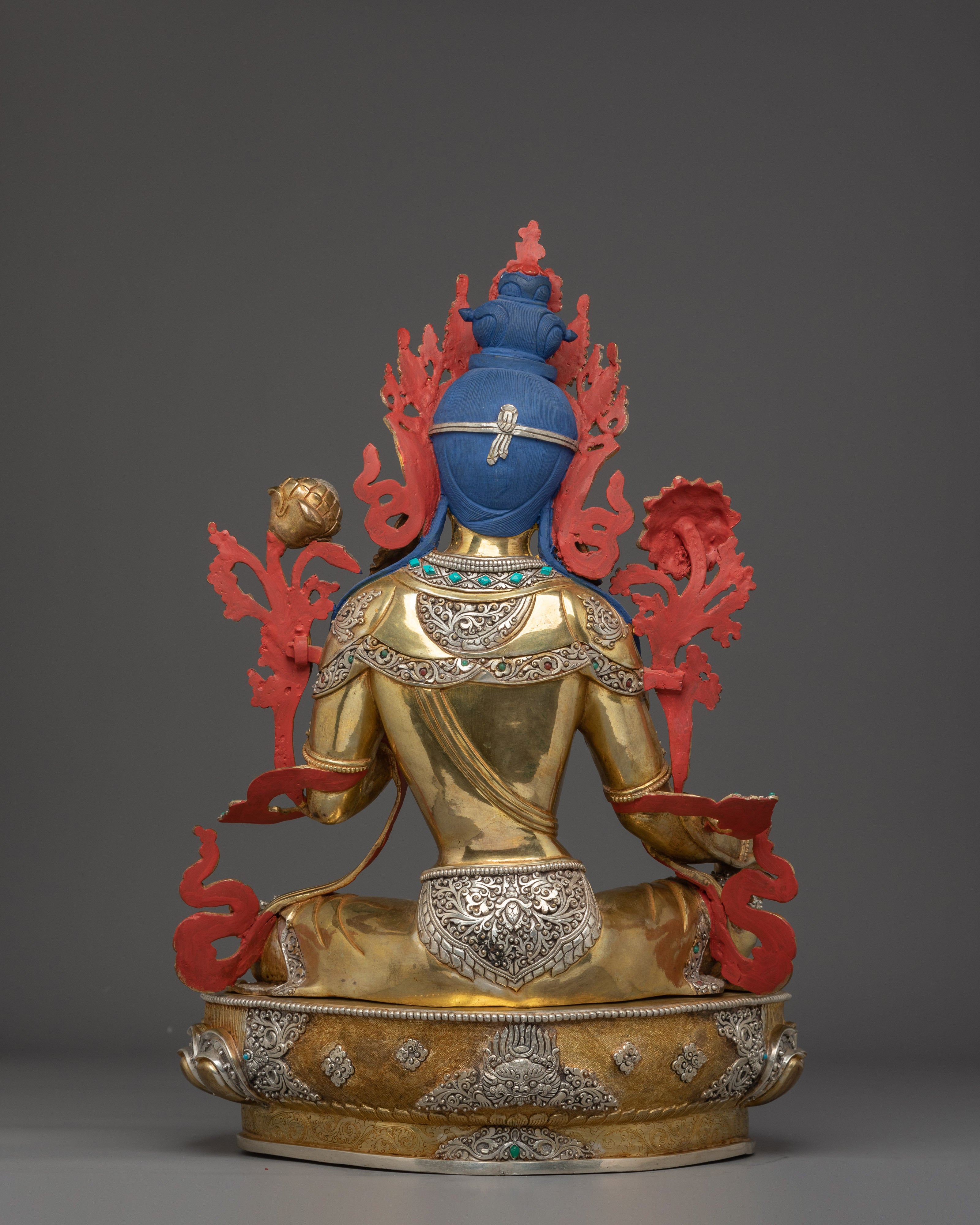 Green Tara Art, Vajrayana Liberation Deity | Gold Gilded Tibetan Statue