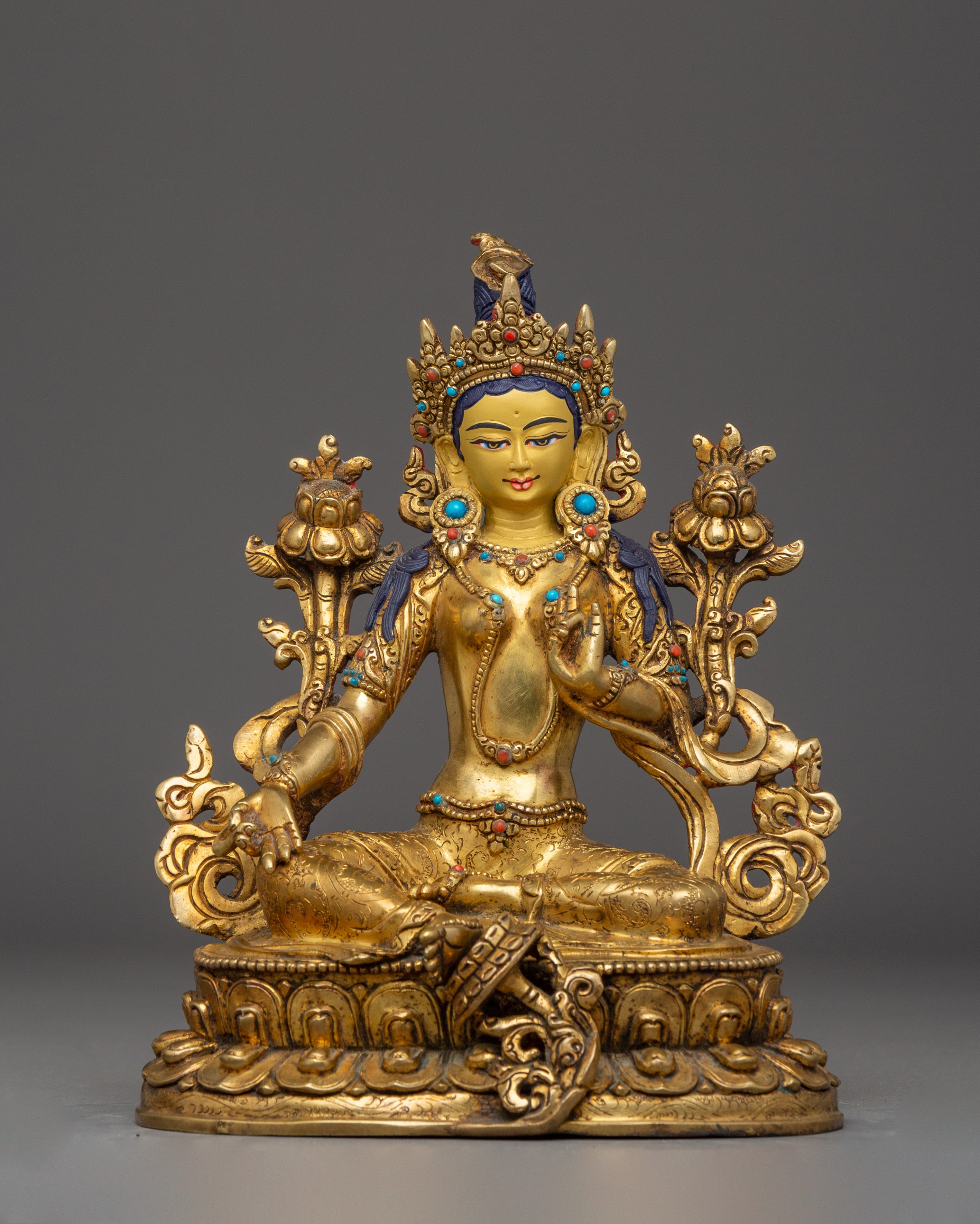 Green Tara Statue for Meditation Decor