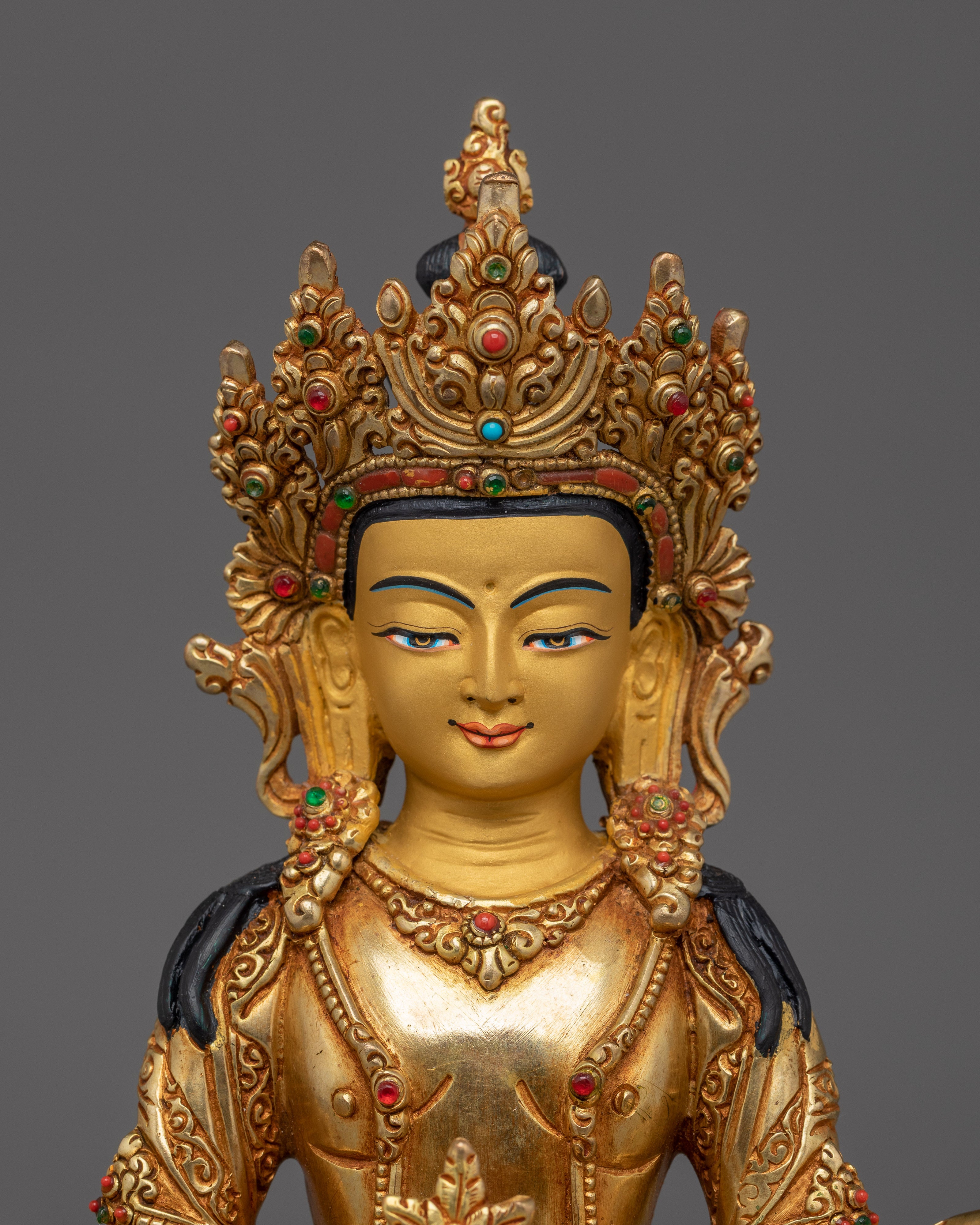 Amitayus Statue with 24K Gold Gilding | Meditation & Spiritual Home Decor
