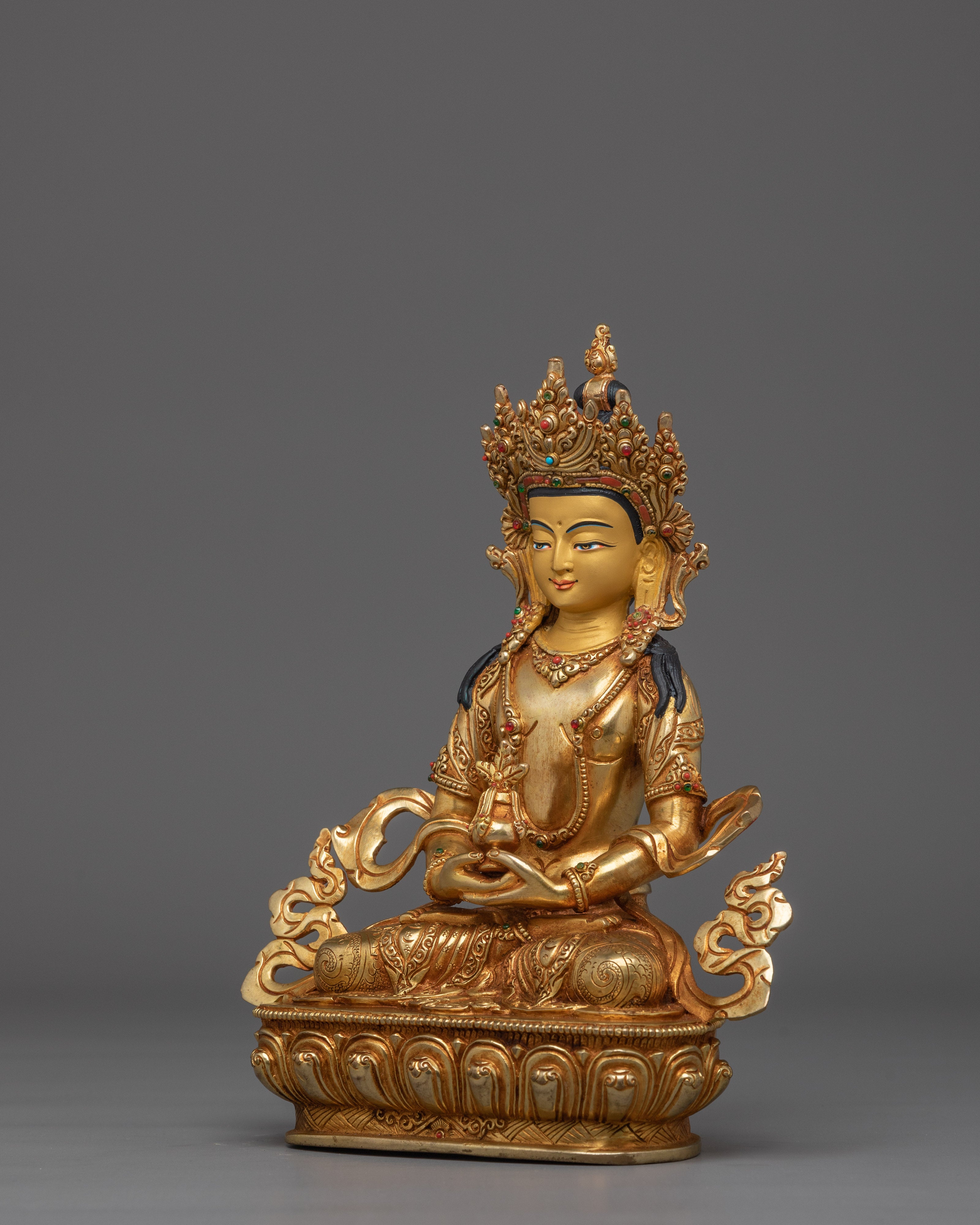 Amitayus Statue with 24K Gold Gilding | Meditation & Spiritual Home Decor