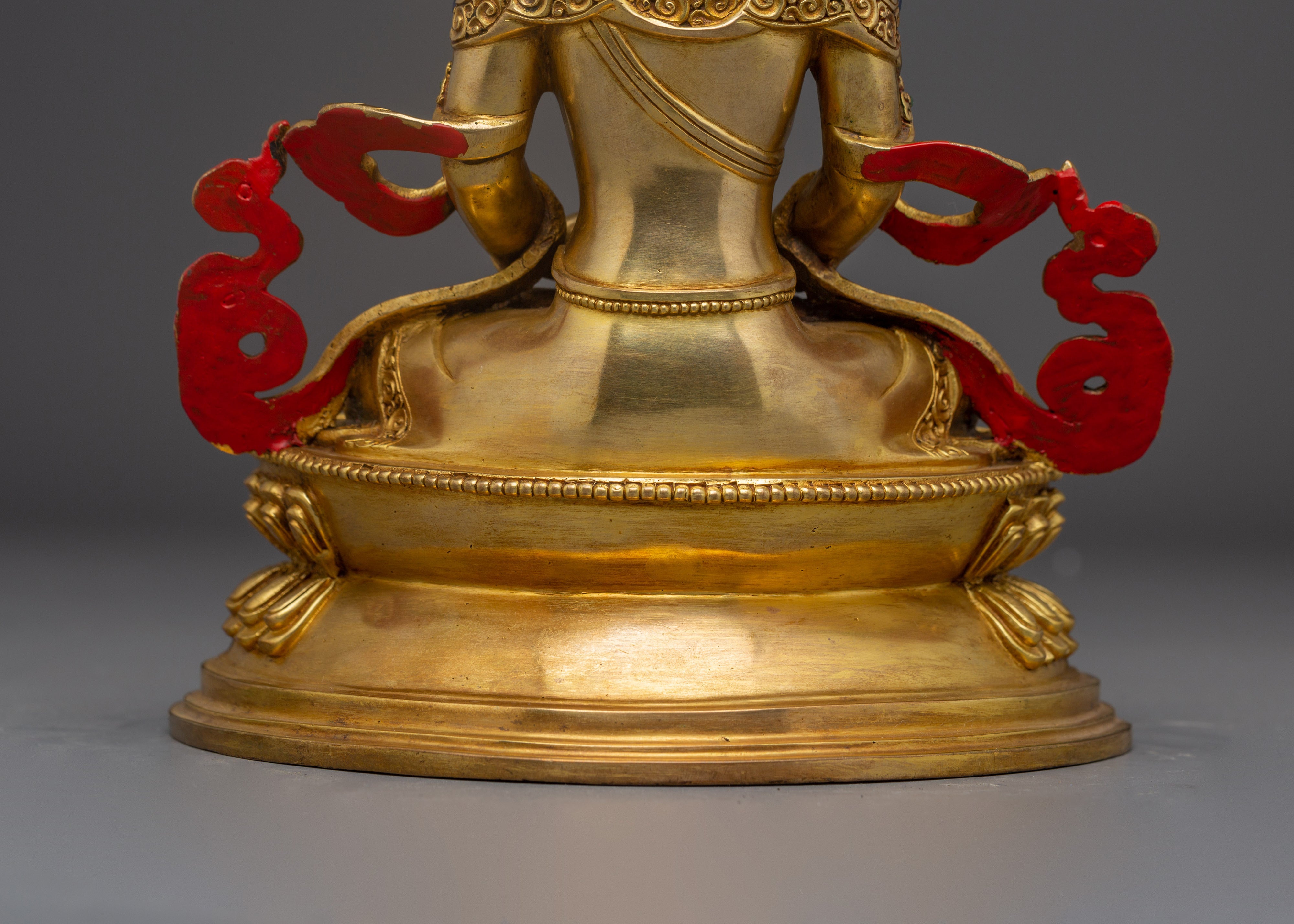 Amitayus Copper Statue and Gemstones | Handcrafted for Meditation & Spiritual Home Decor