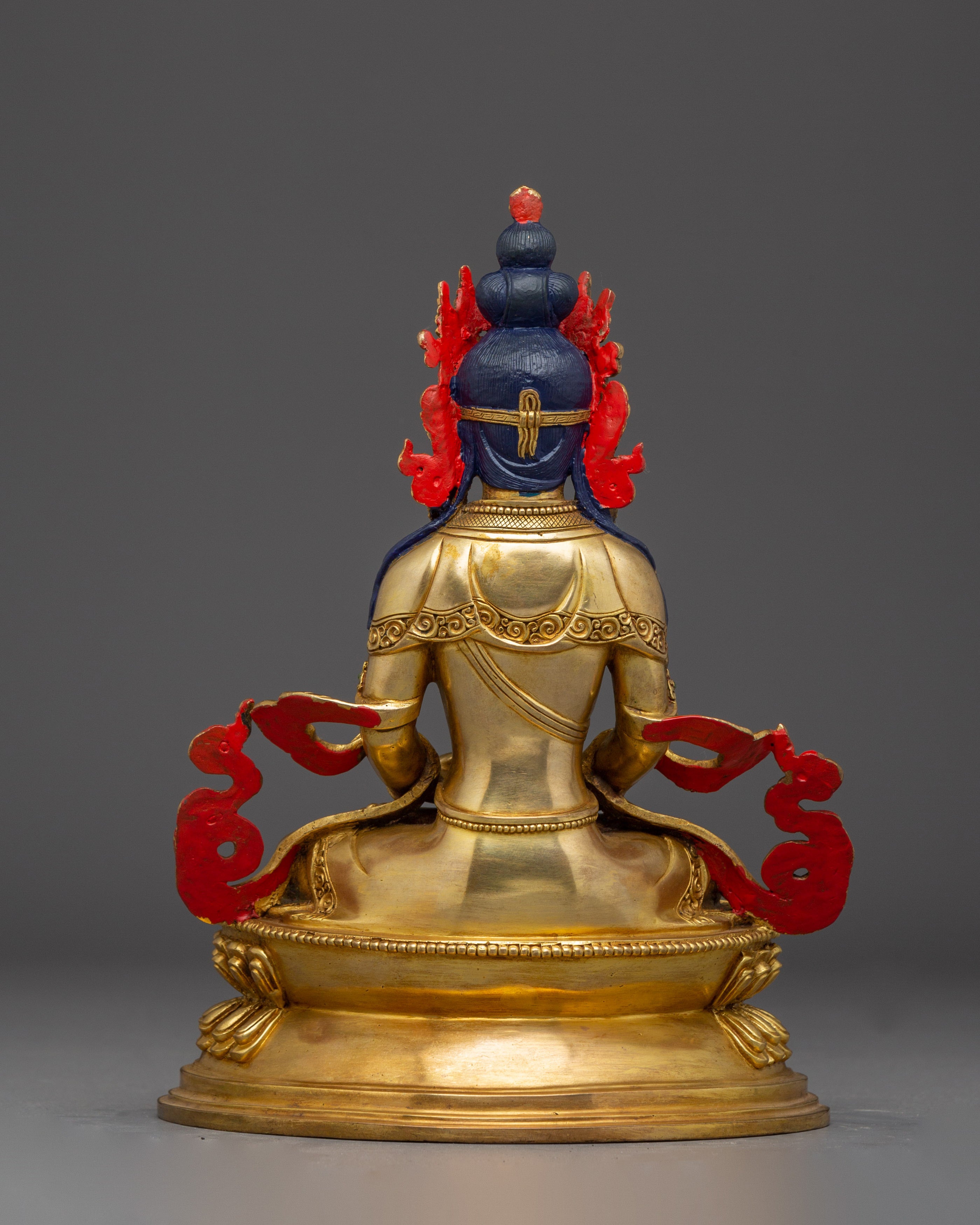 Amitayus Copper Statue and Gemstones | Handcrafted for Meditation & Spiritual Home Decor