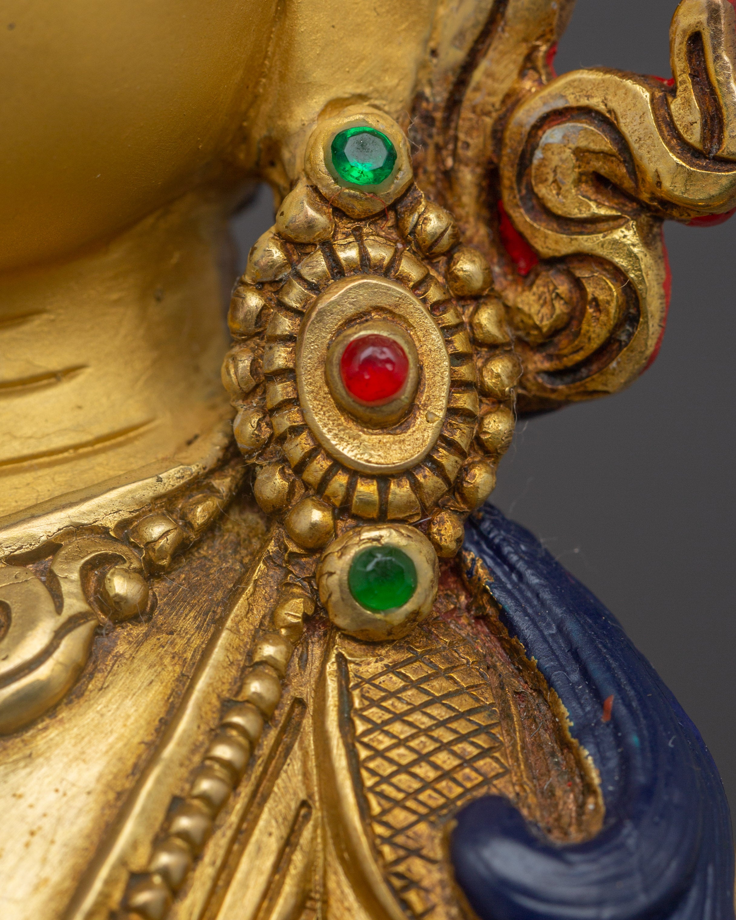 Amitayus Copper Statue and Gemstones | Handcrafted for Meditation & Spiritual Home Decor