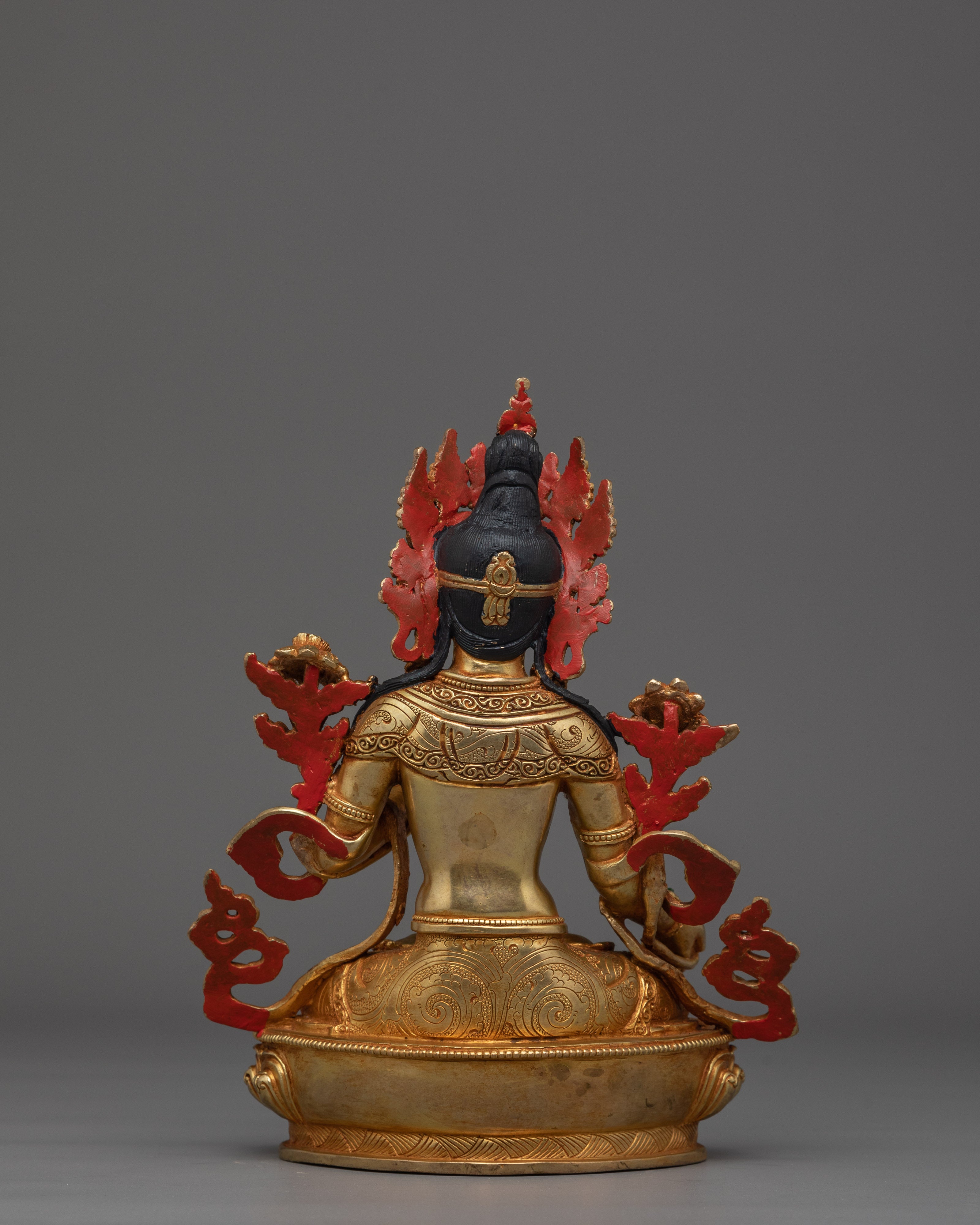 Himalayan White Tara Statue | Nepali Handcrafted Gold Icon