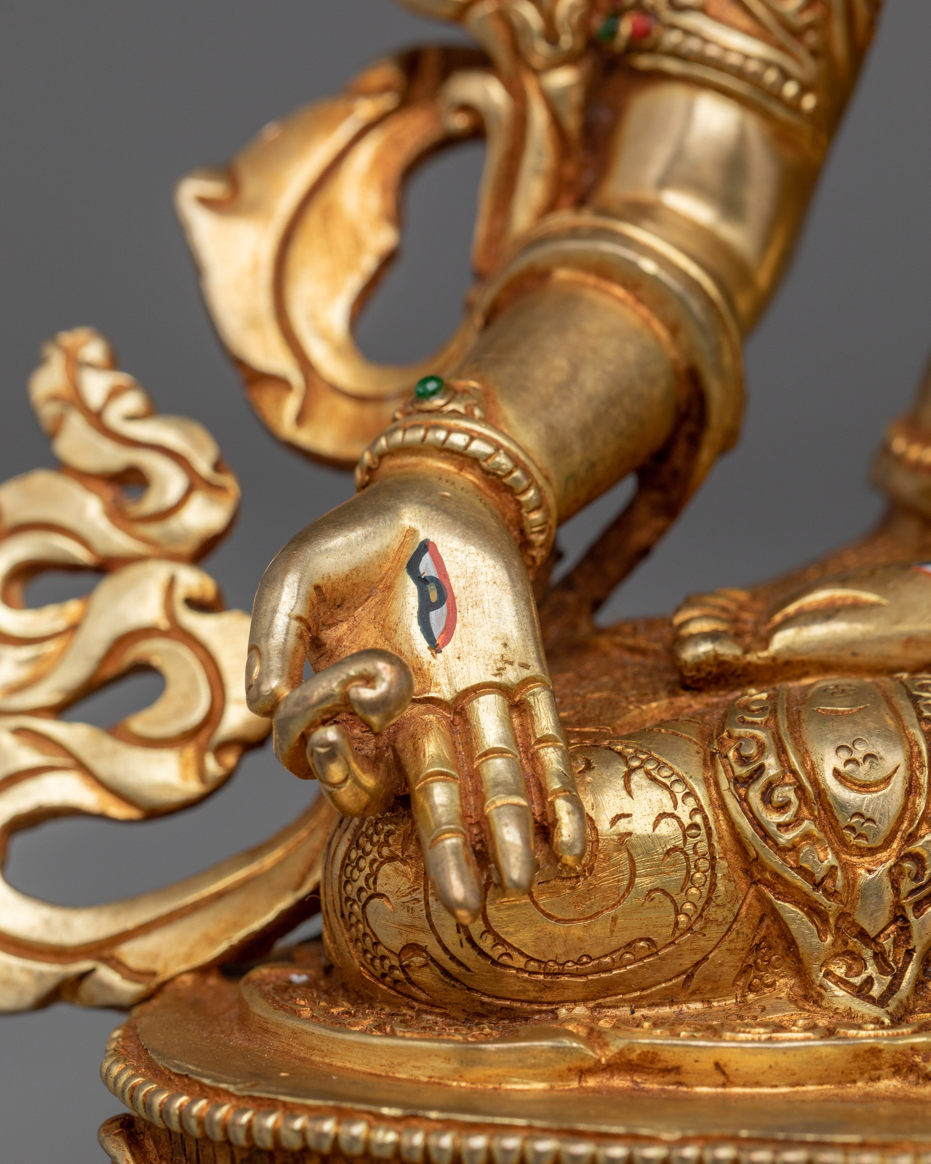 Himalayan White Tara Statue | Nepali Handcrafted Gold Icon