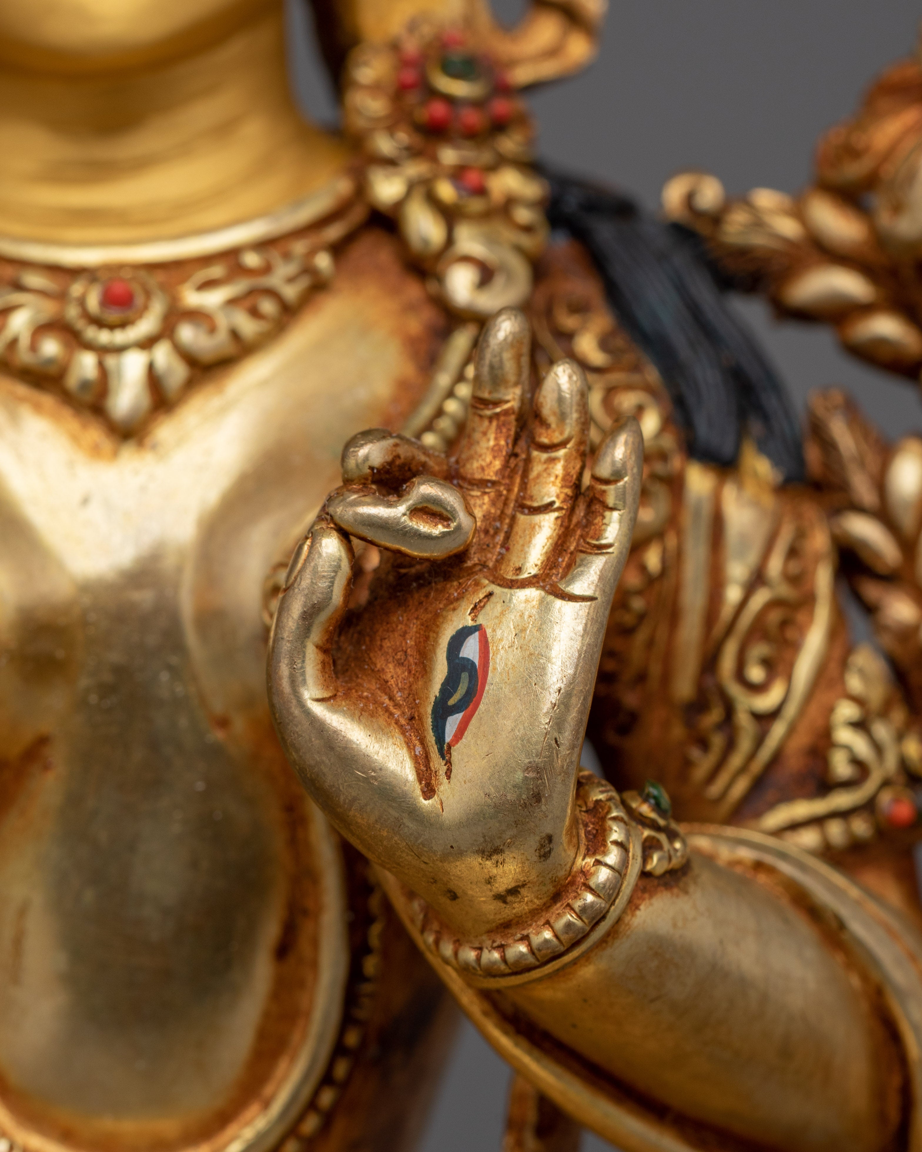 Himalayan White Tara Statue | Nepali Handcrafted Gold Icon