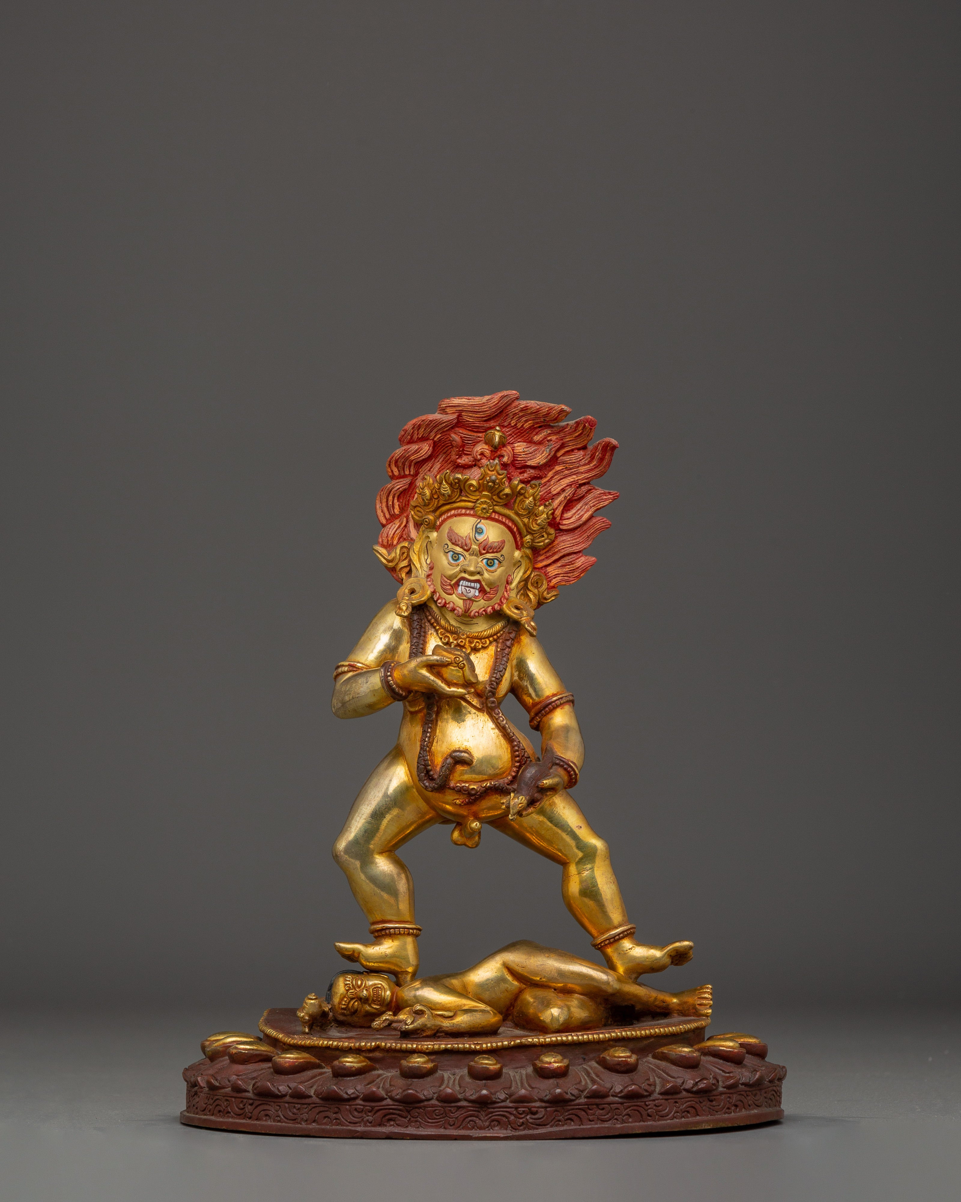 Himalayan Black Dzambhala Statue | Nepali Handcrafted Gold Icon