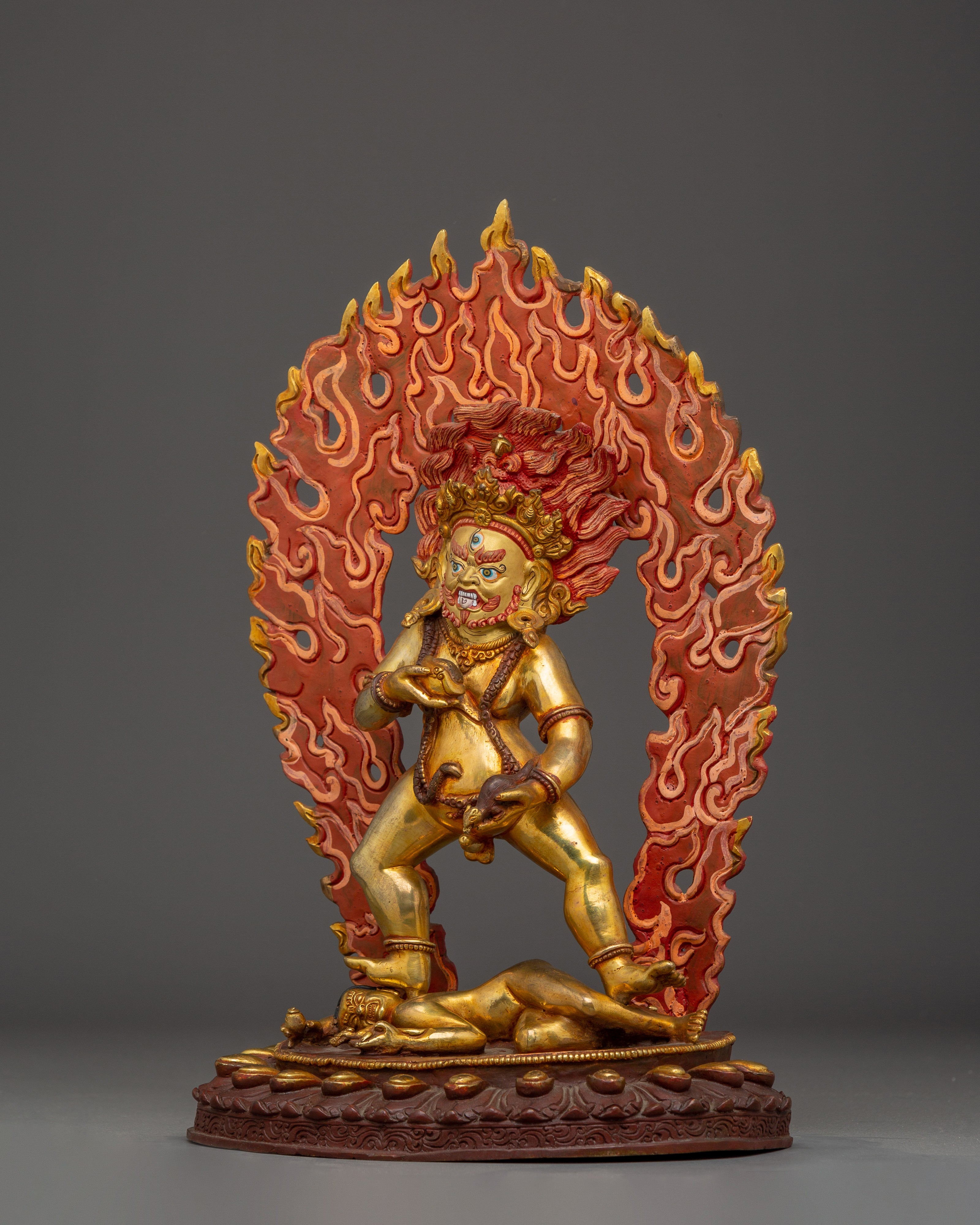 Himalayan Black Dzambhala Statue | Nepali Handcrafted Gold Icon