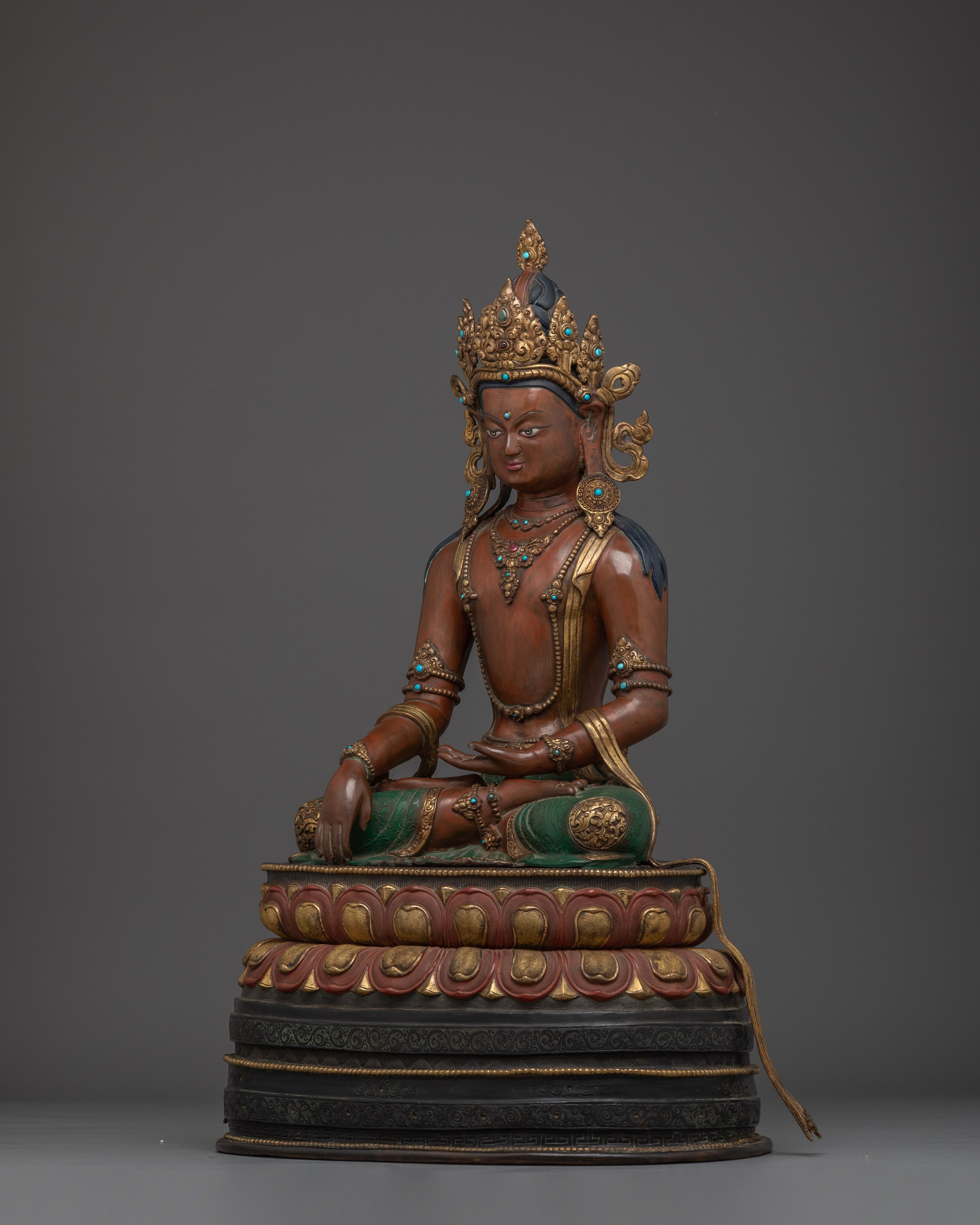 Shakyamuni Buddha, Crowned Enlightened Teacher | Nepali Crafted Icon