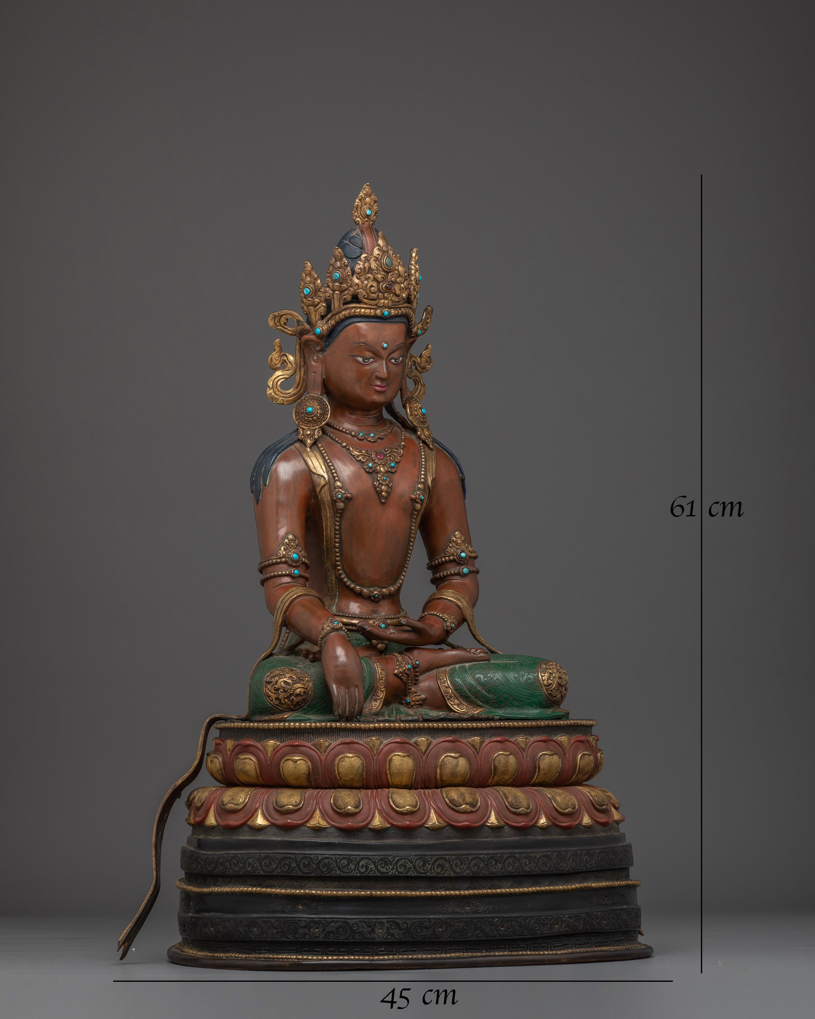 Shakyamuni Buddha, Crowned Enlightened Teacher | Nepali Crafted Icon