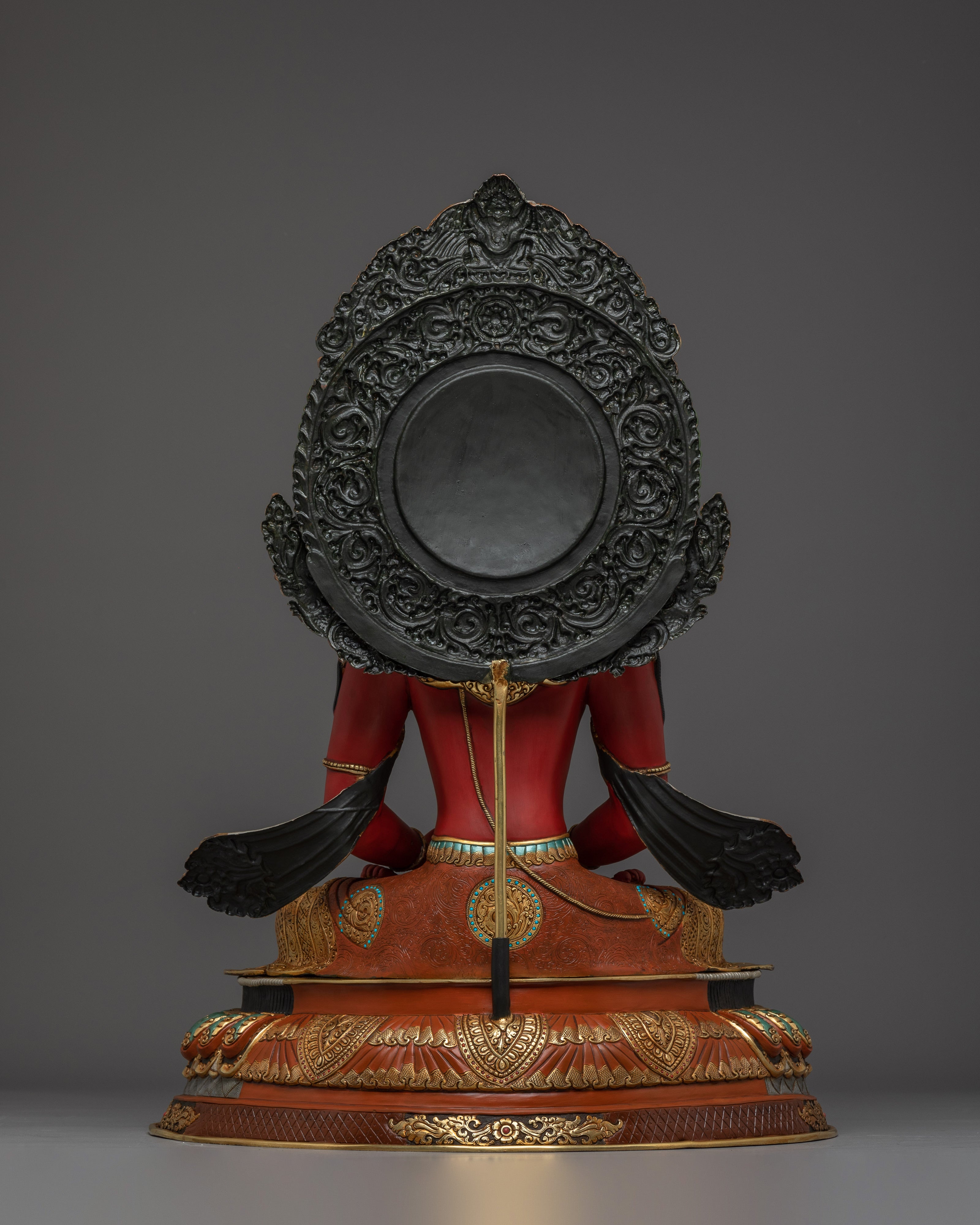 Himalayan Amitayus Buddha Statue | Nepali Handcrafted Gold Icon