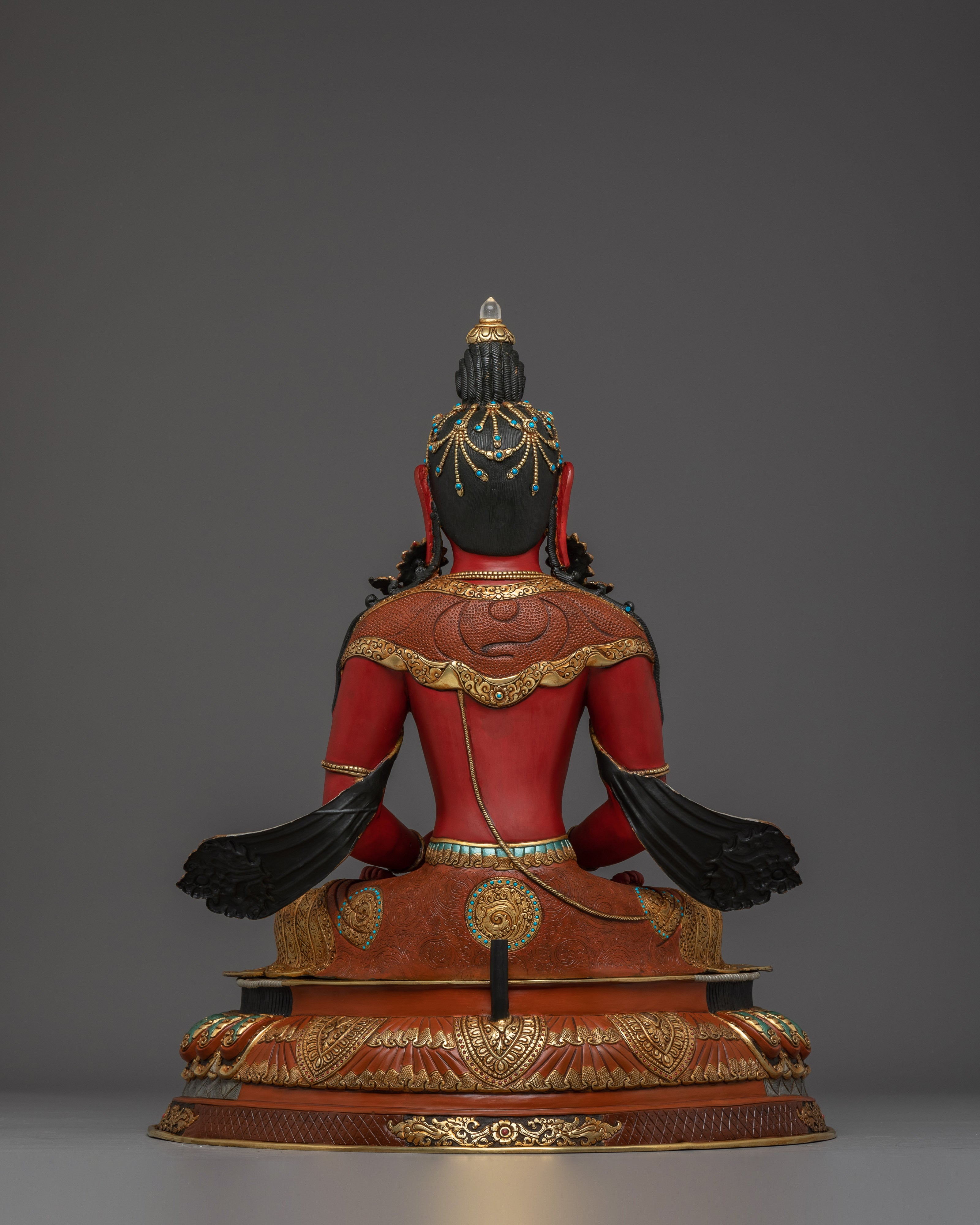 Himalayan Amitayus Buddha Statue | Nepali Handcrafted Gold Icon