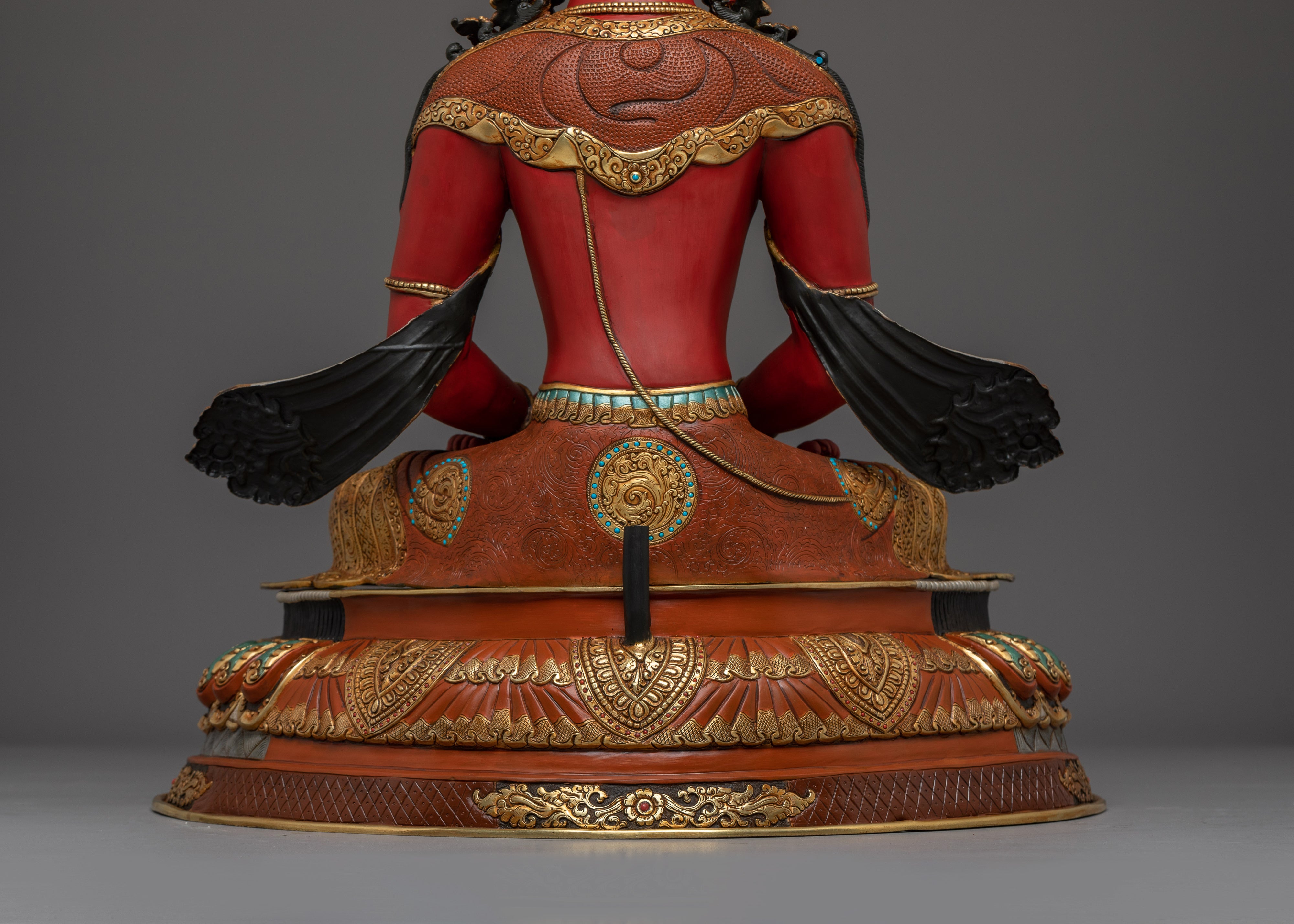 Himalayan Amitayus Buddha Statue | Nepali Handcrafted Gold Icon