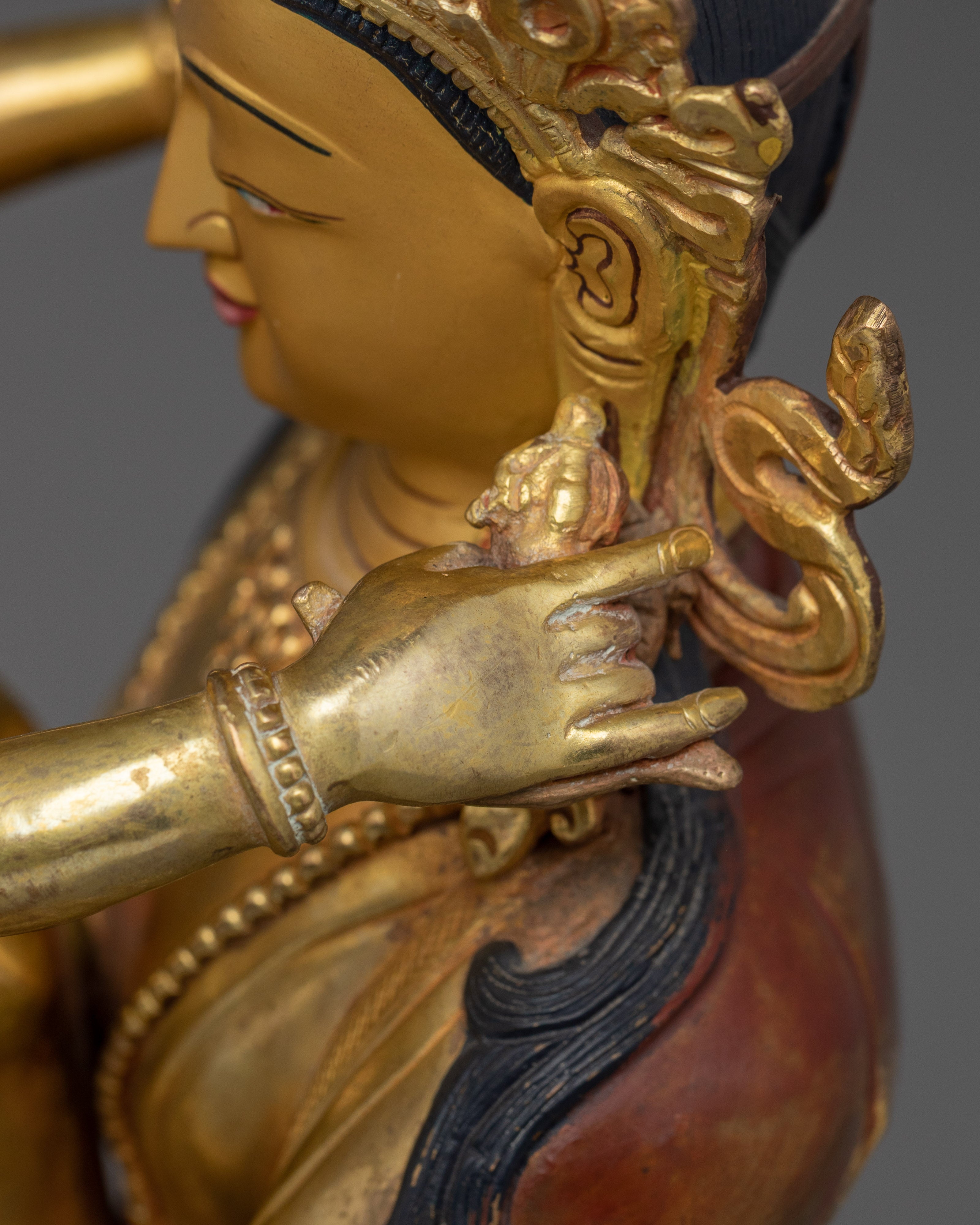 Himalayan Vajradhara with Consort Statue | Nepali Gold Gilded Artwork