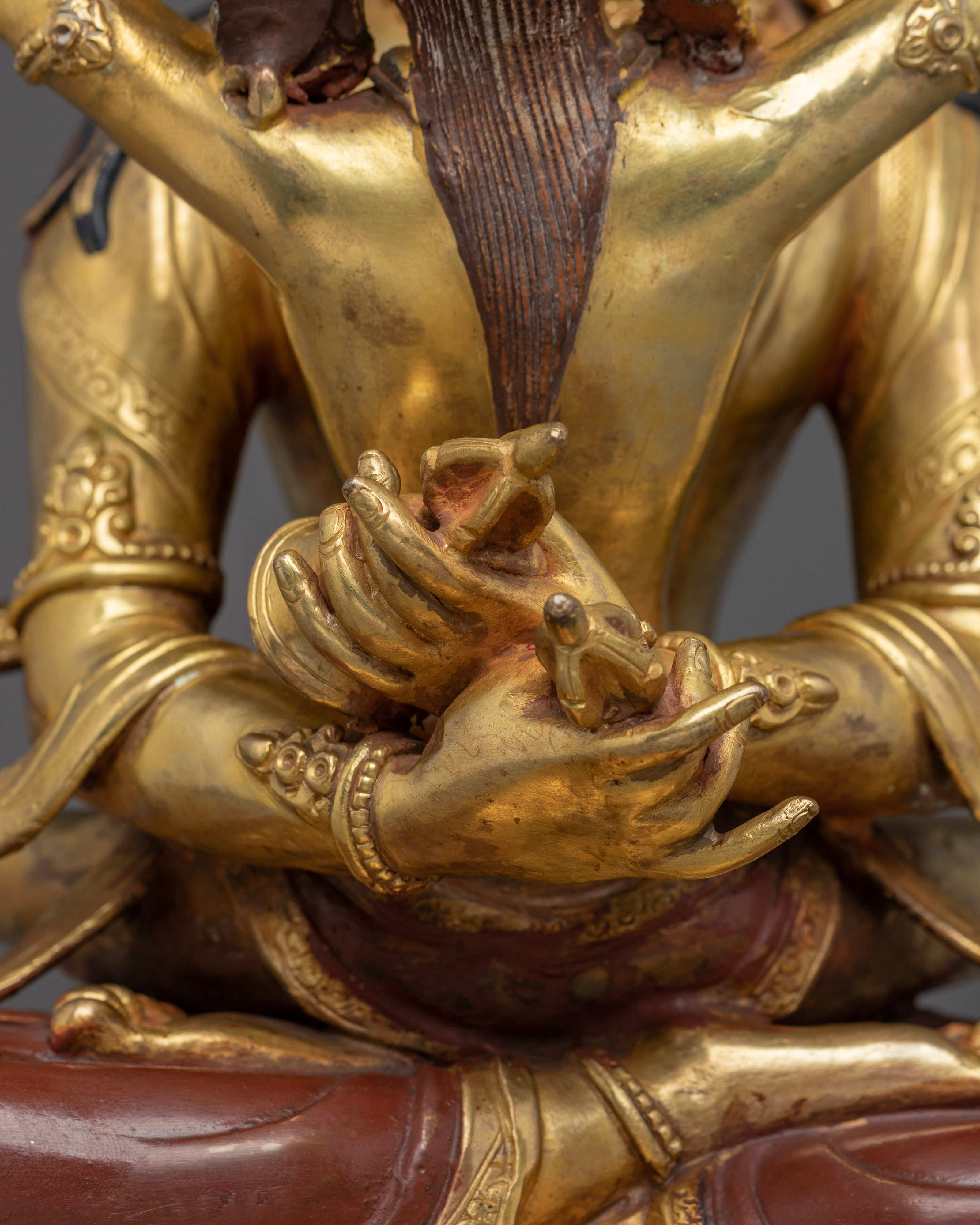 Himalayan Vajradhara with Consort Statue | Nepali Gold Gilded Artwork
